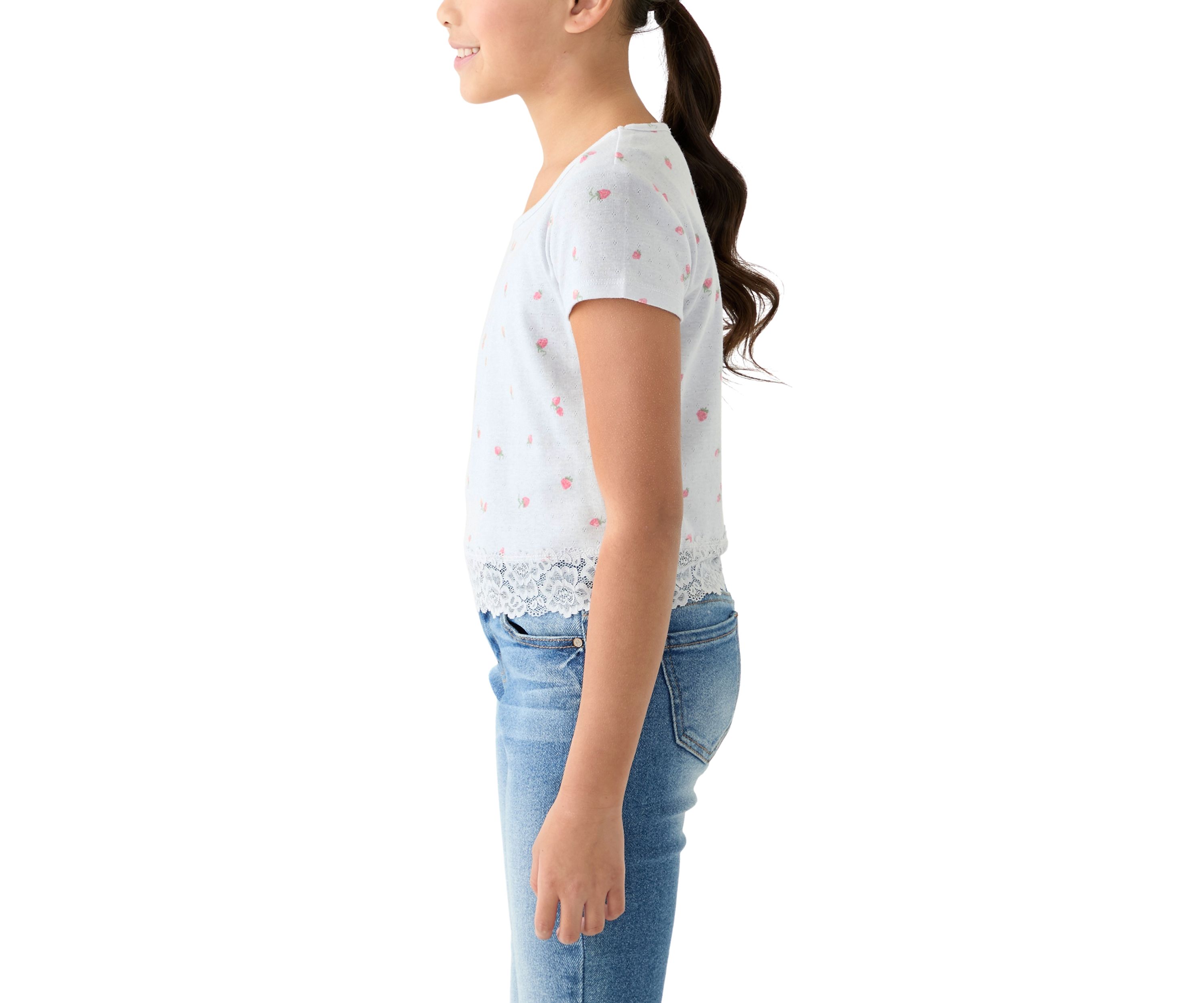 Girls 7-16 Strawberry Printed Top