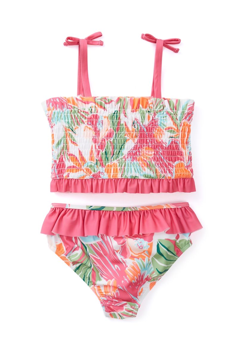 Girls 4-6x Floral Printed 2 Piece Swimsuit