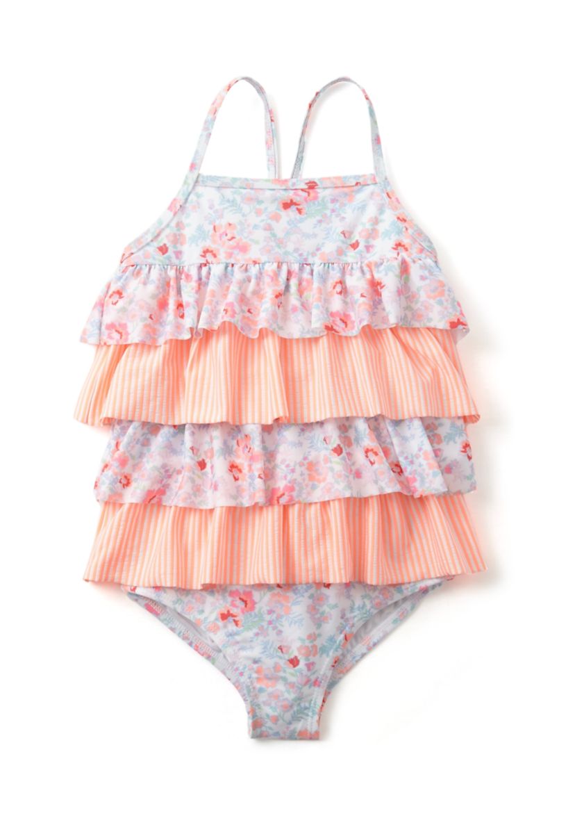 Girls 4-6x Mixed Ruffle One Piece Swimsuit 