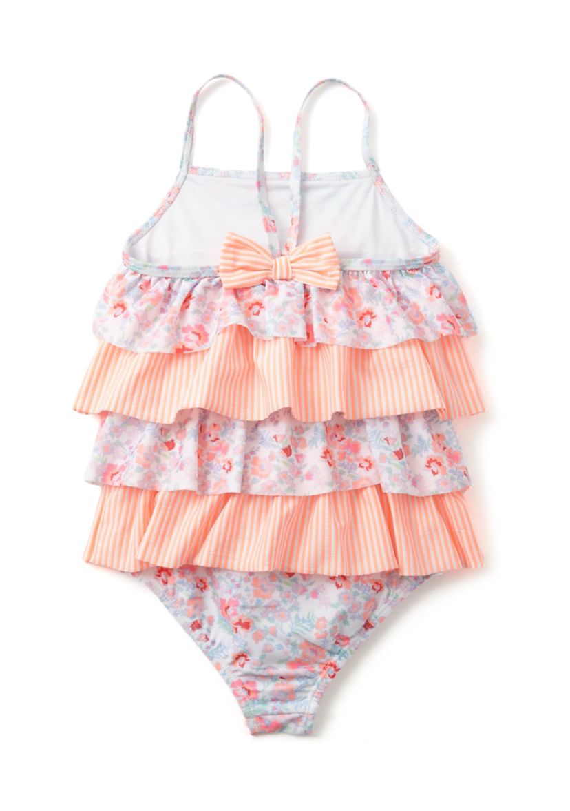 Girls 4-6x Mixed Ruffle One Piece Swimsuit 