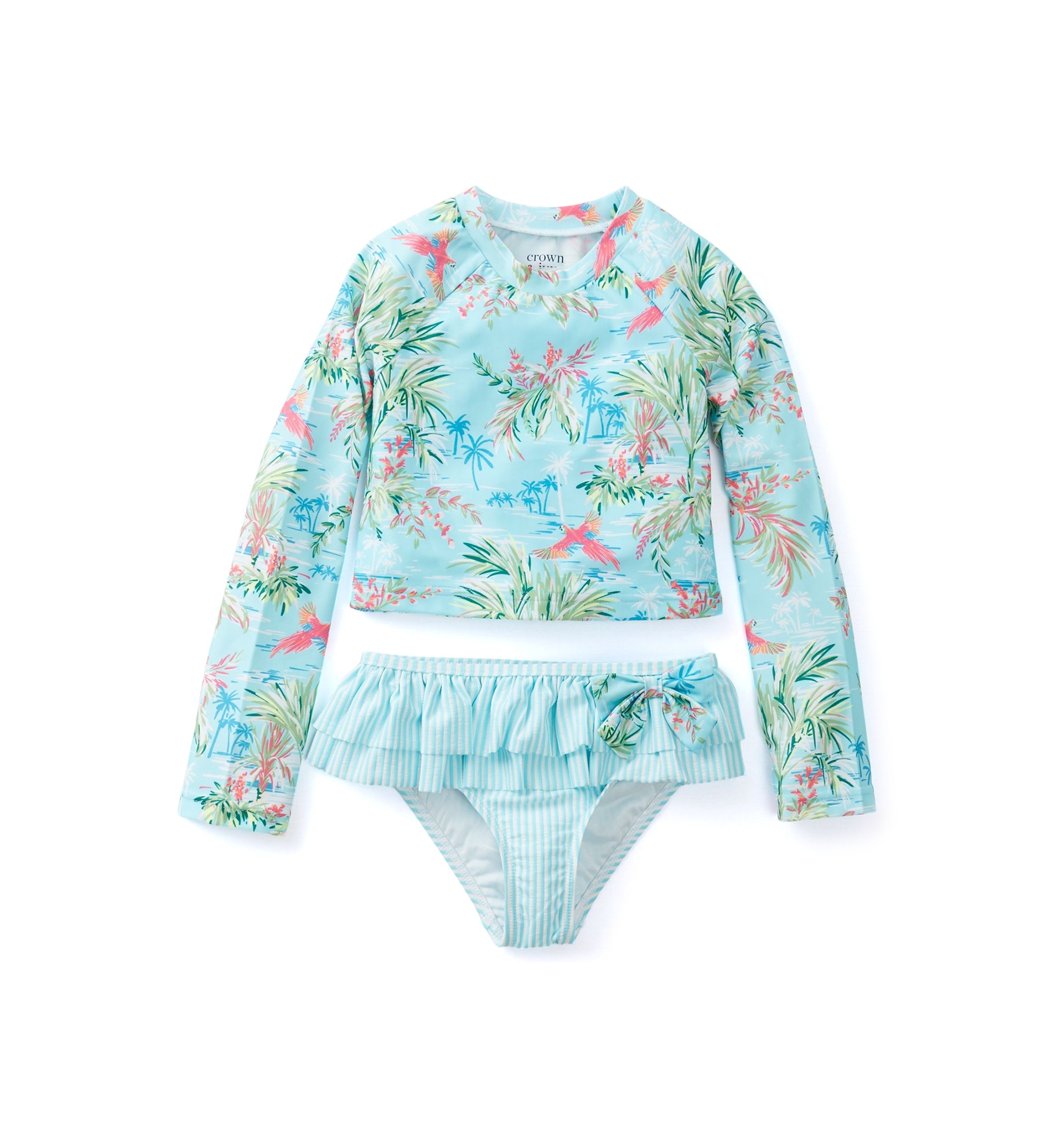 Girls 4-6x 2-Piece Printed Rash Guard 