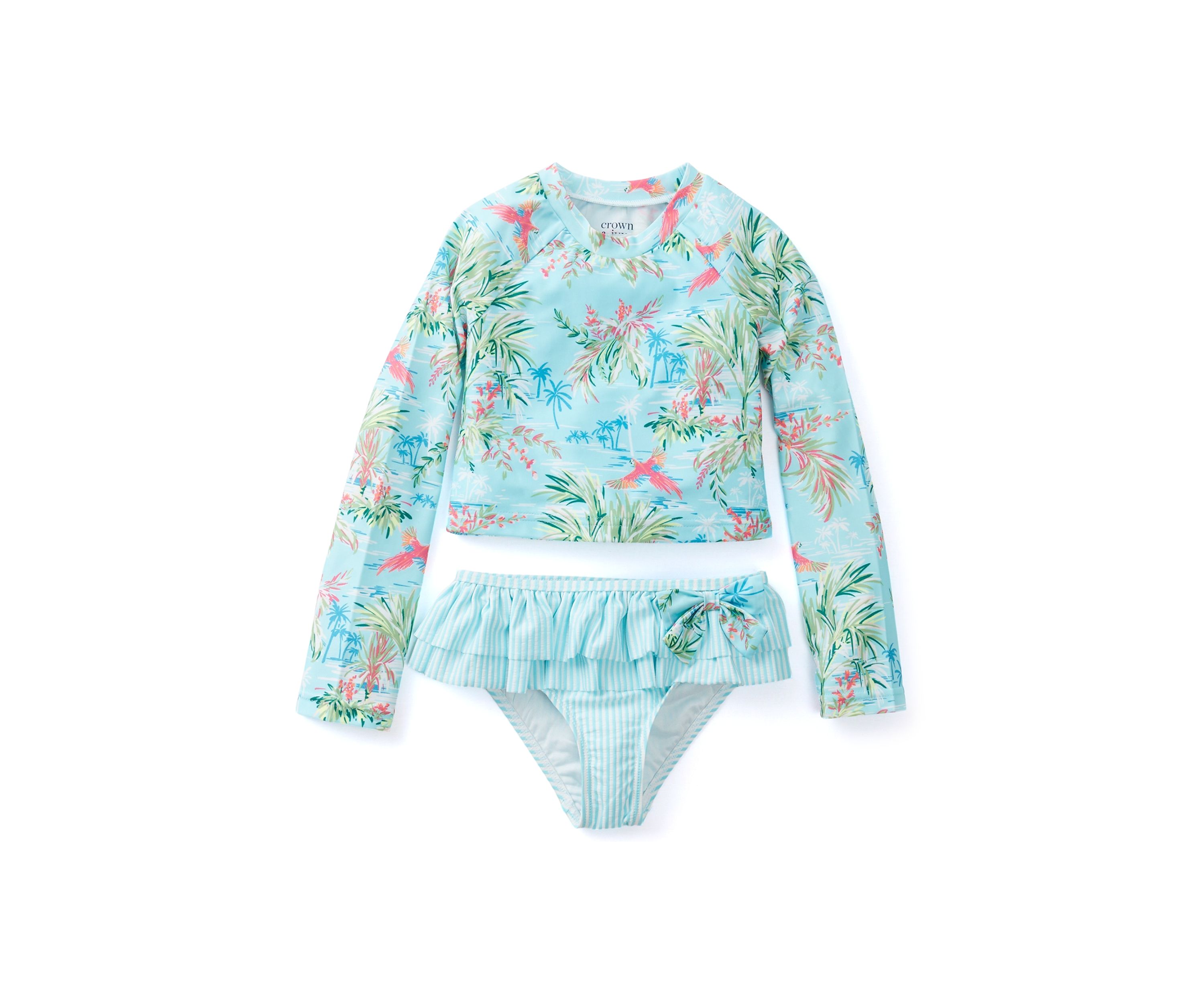 Girls 4-6x 2-Piece Printed Rash Guard 