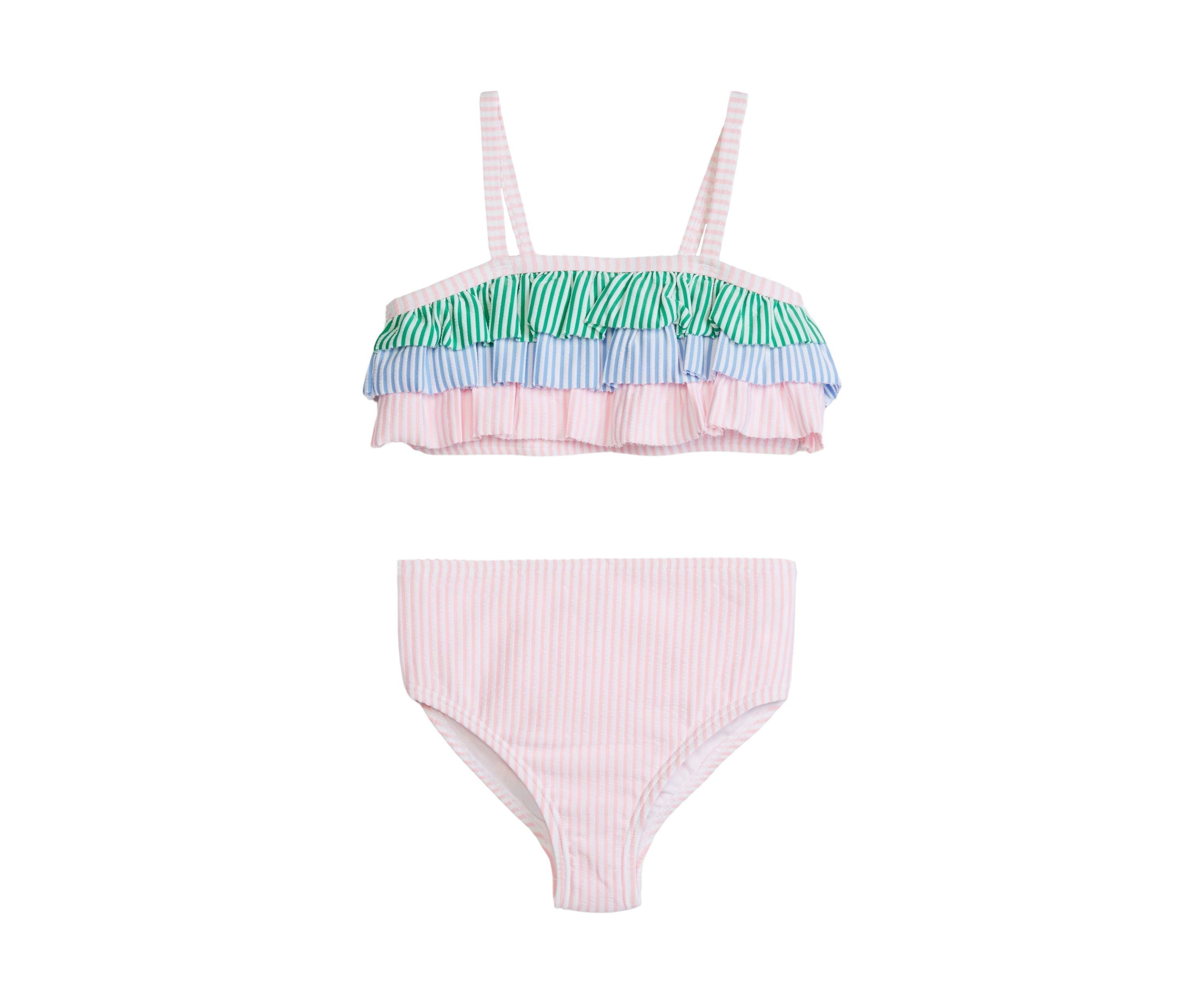 Girls 7-16 Ruffle Printed Two Piece Swimsuit