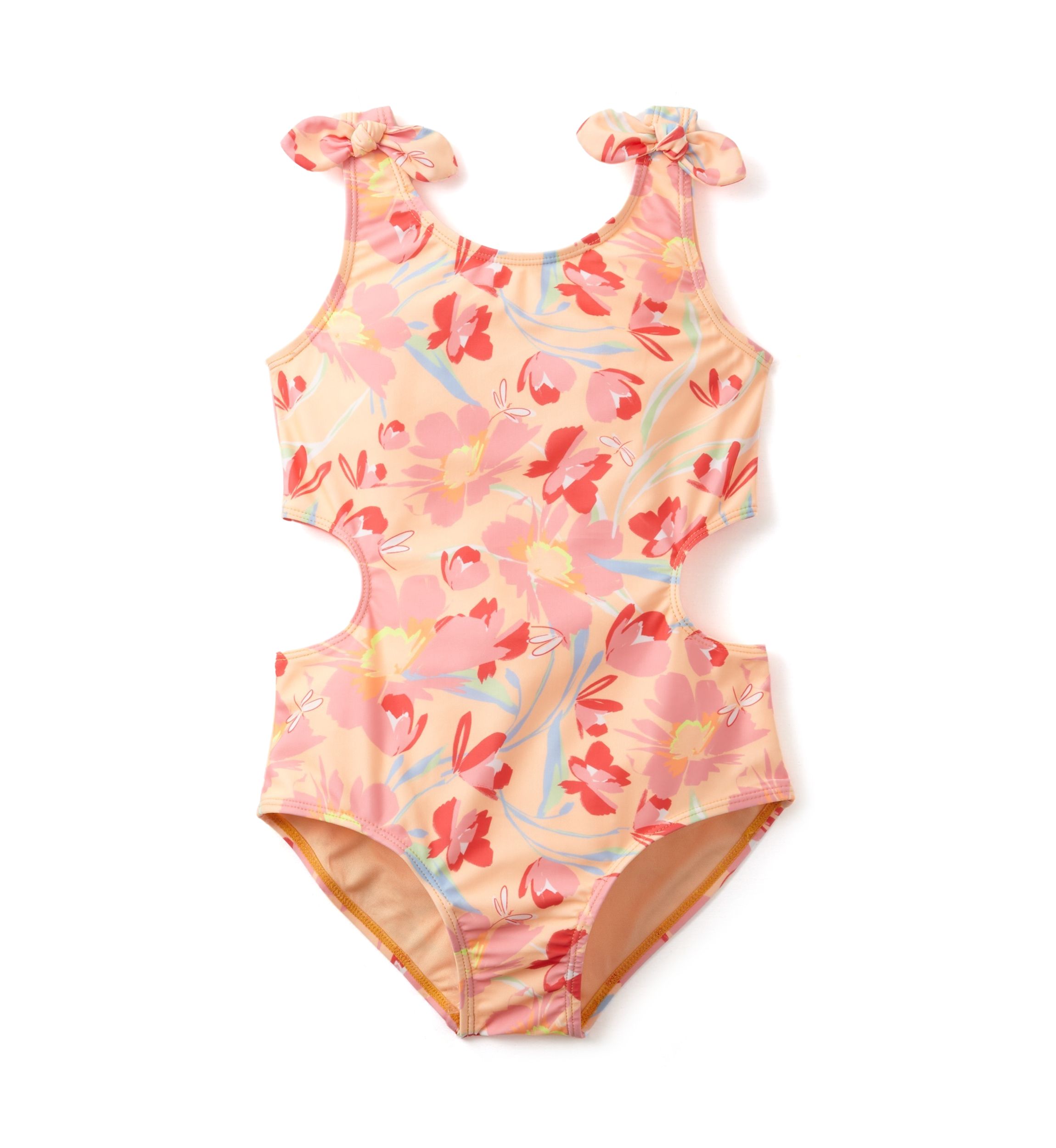 Girls 7-16 Floral Printed Cutout One-Piece Swimsuit 