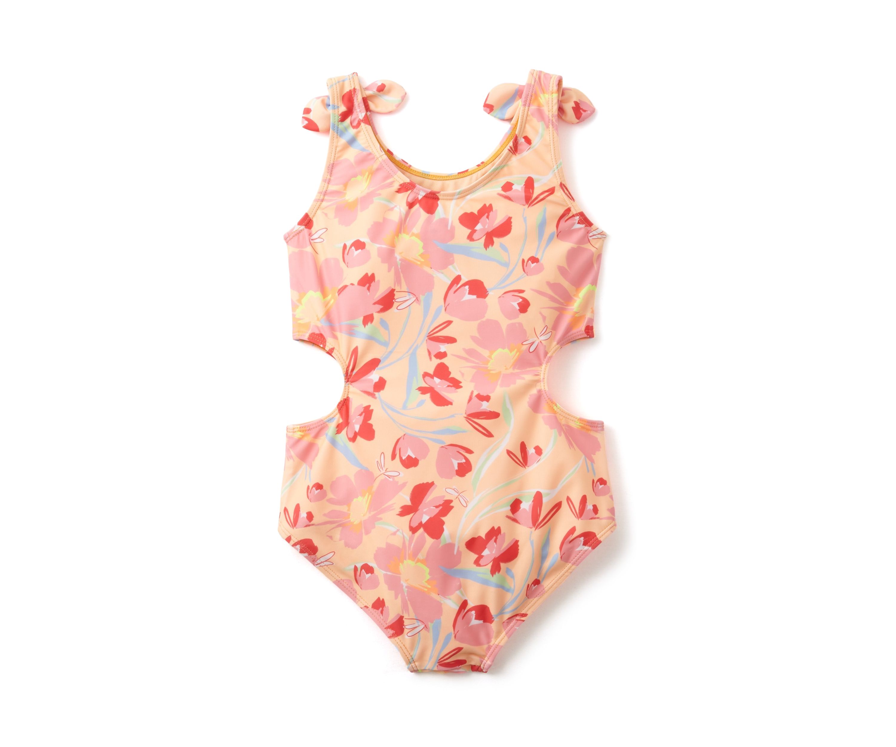 Girls 7-16 Floral Printed Cutout One-Piece Swimsuit 
