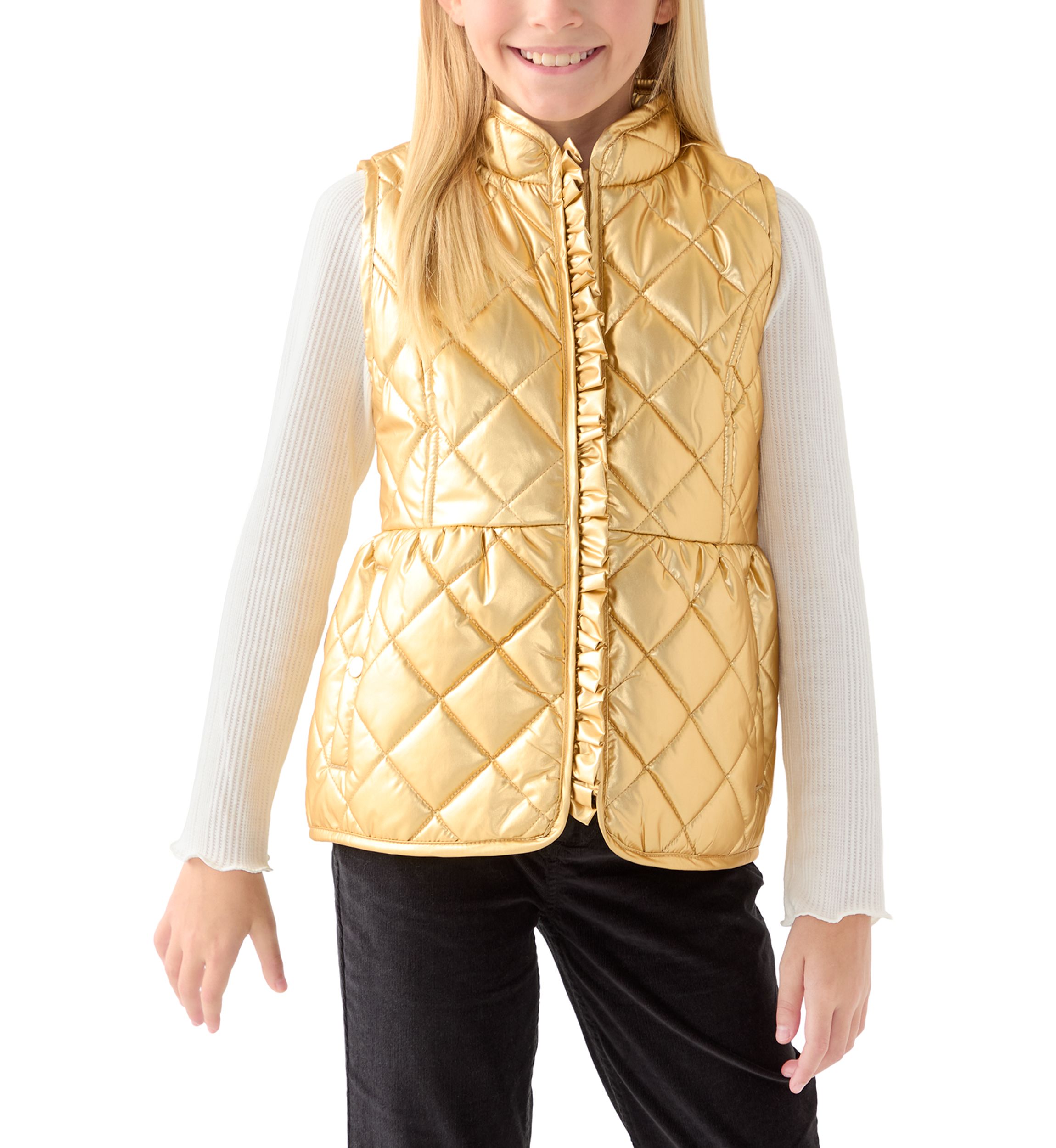 Girls 7-16 Metallic Puffer Vest 