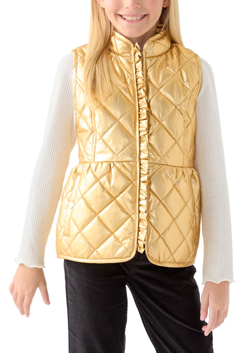 Girls 7-16 Metallic Puffer Vest 