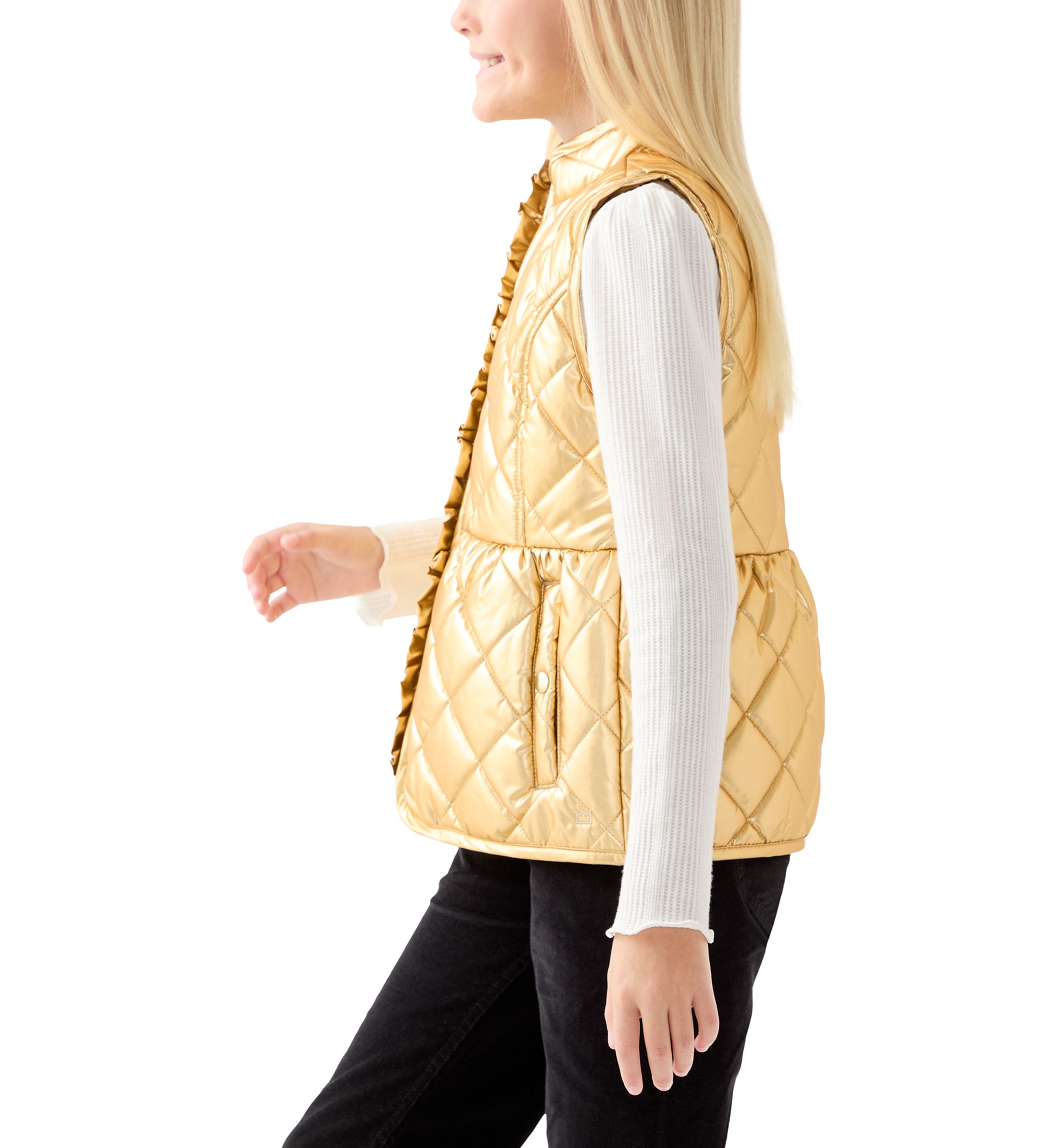 Girls 7-16 Metallic Puffer Vest 