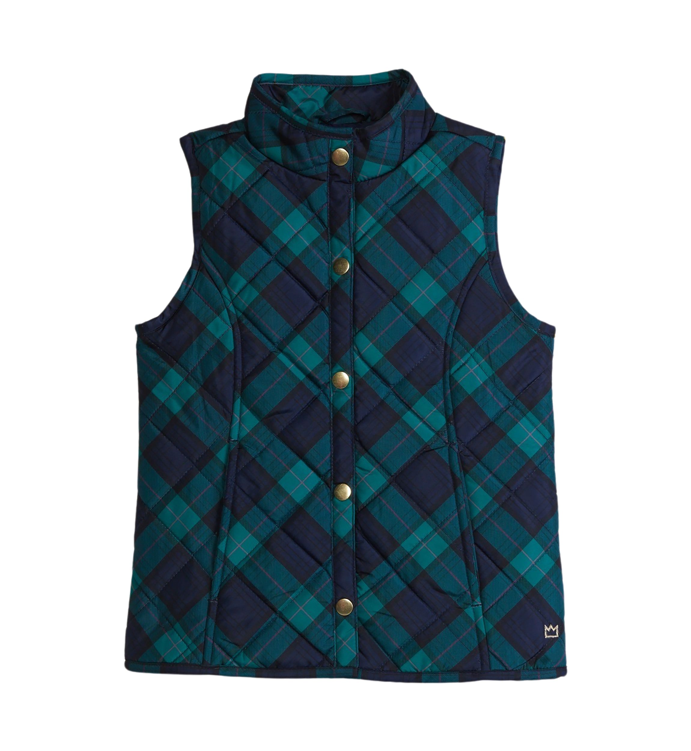 Girls 4-6x Tartan Printed Quilted Vest