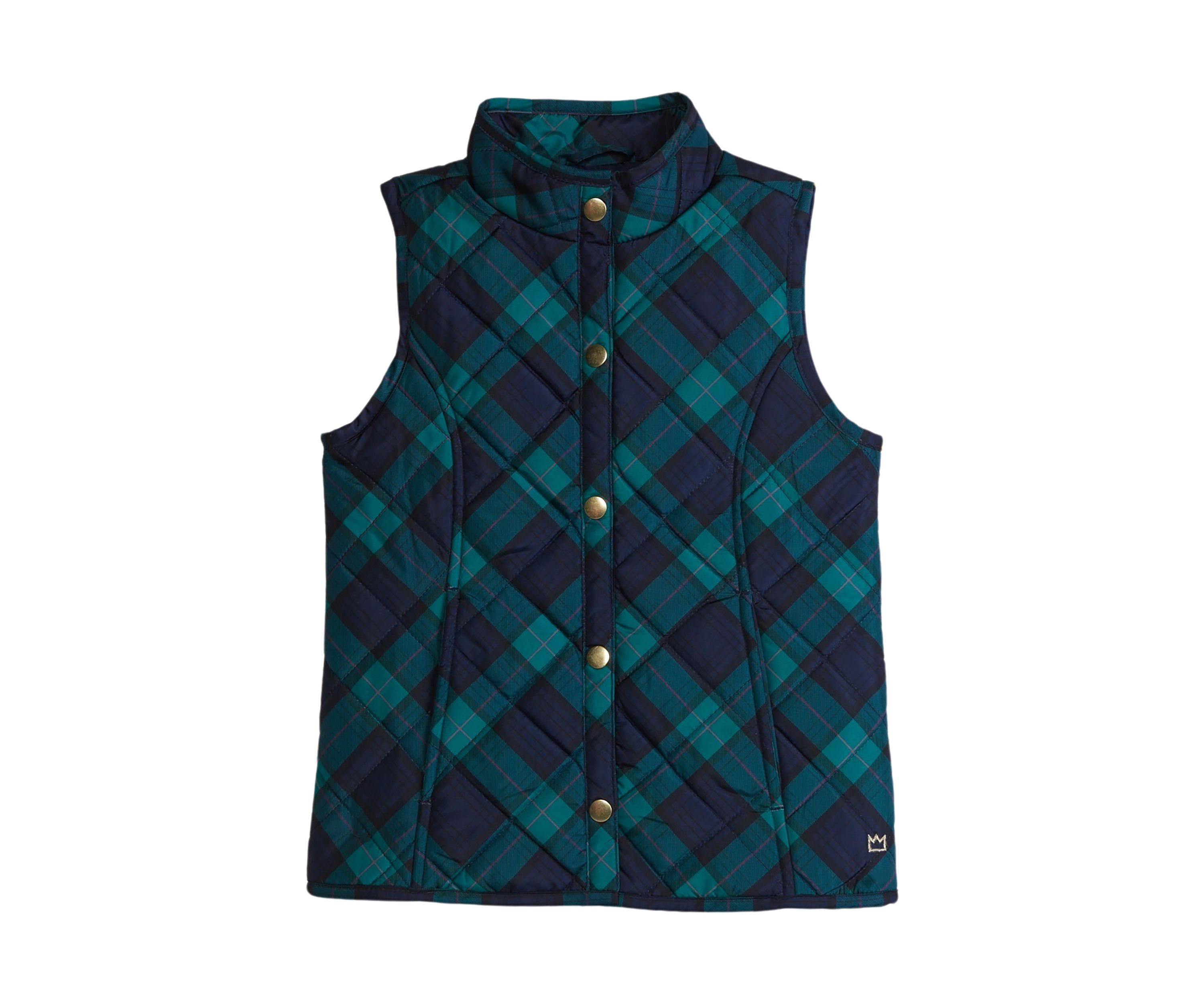 Girls 4-6x Tartan Printed Quilted Vest