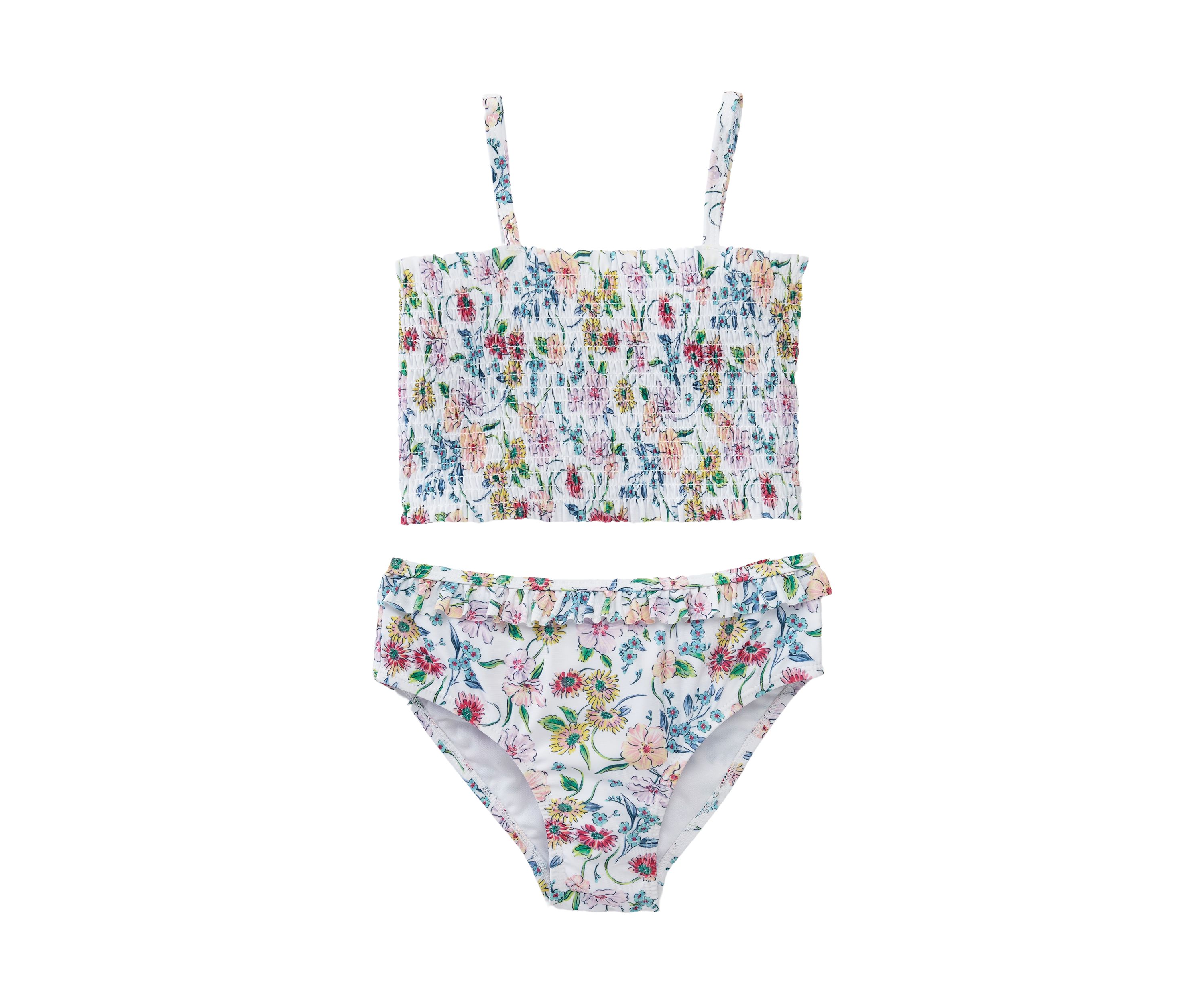 Girls 7-16 2 Piece Smocked Swimsuit