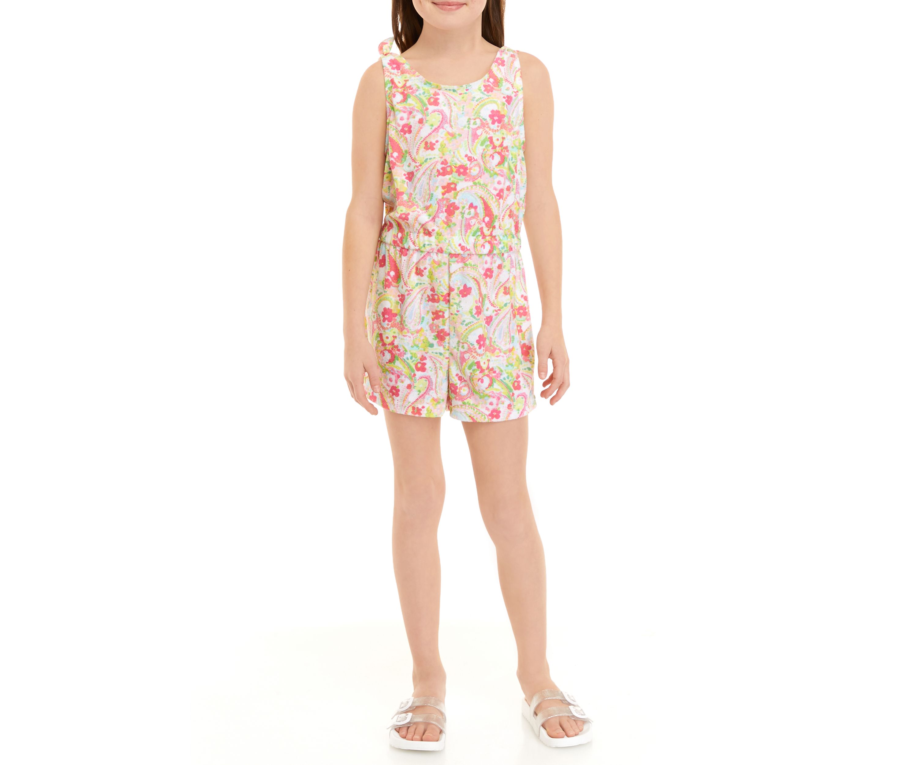 Girls 7-16 Printed Cover Up Romper