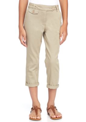 girls khaki uniform pants