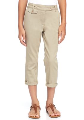 khaki capri pants womens