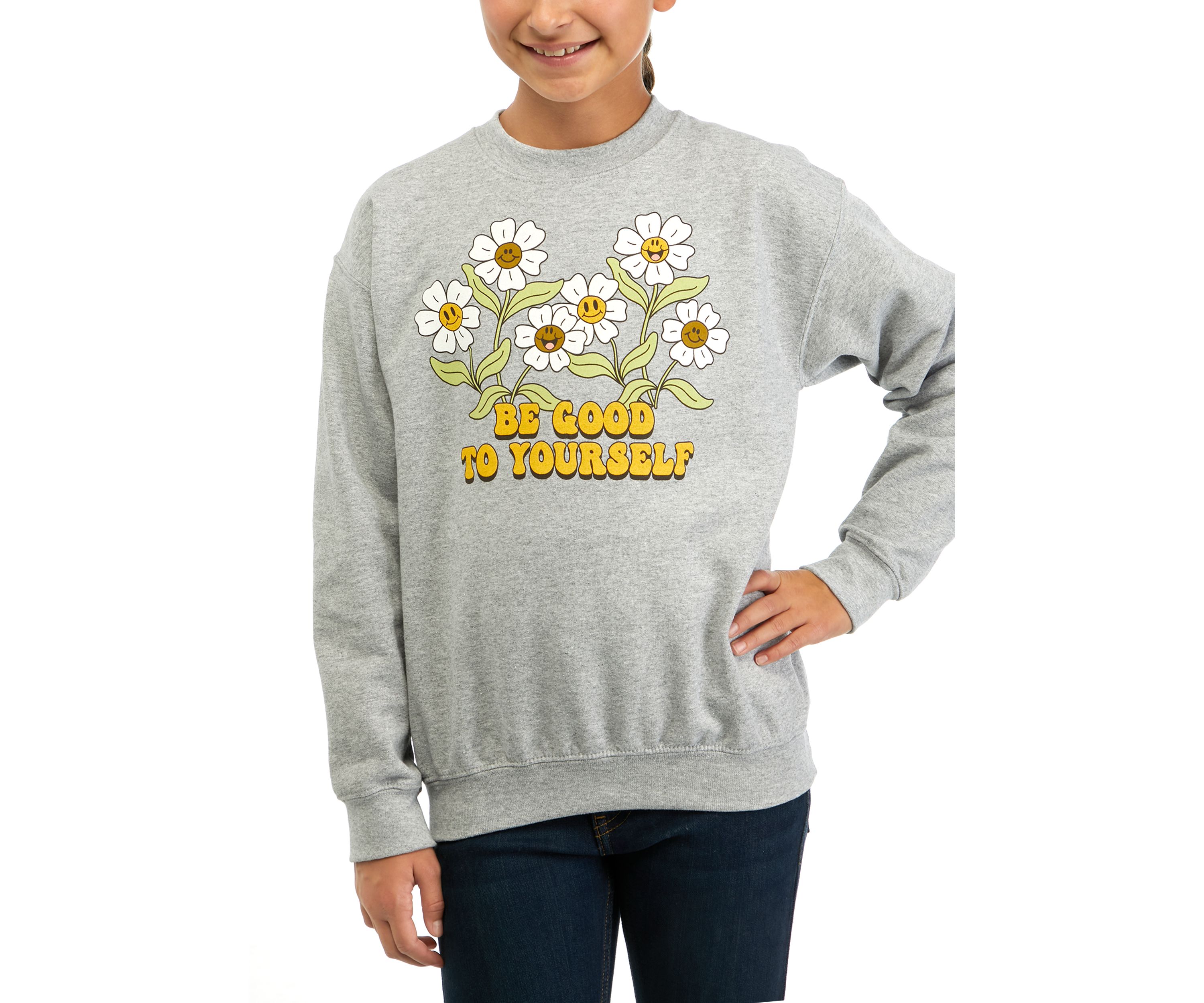 Girls 7-16 Daisies Graphic Sweatshirt