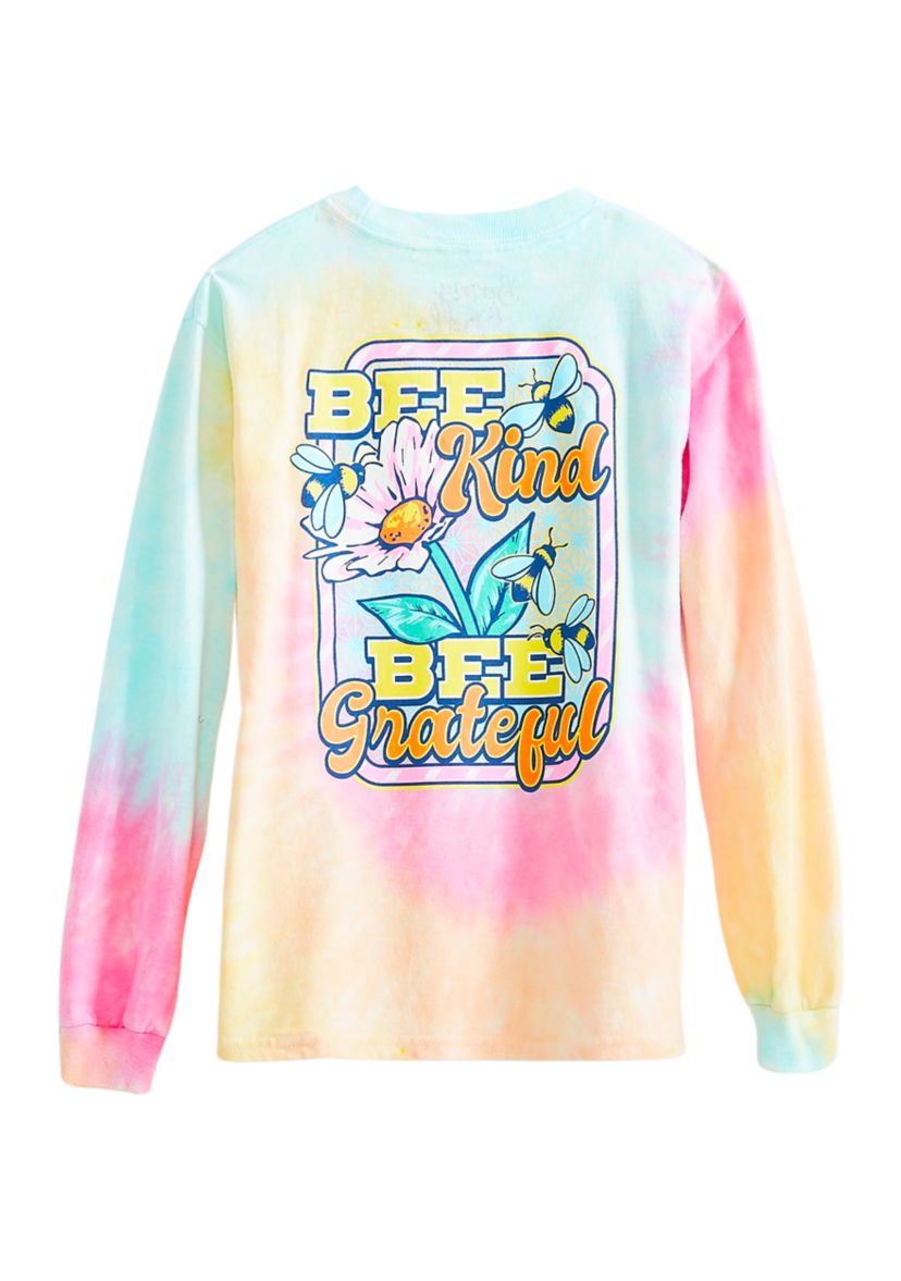 Girls 4-6x Long Sleeve Tie Dye Graphic T-Shirt