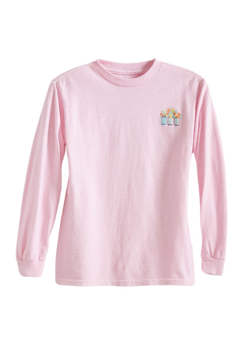 Girls 4-6x Long Sleeve Thankful Grateful Graphic T-Shirt