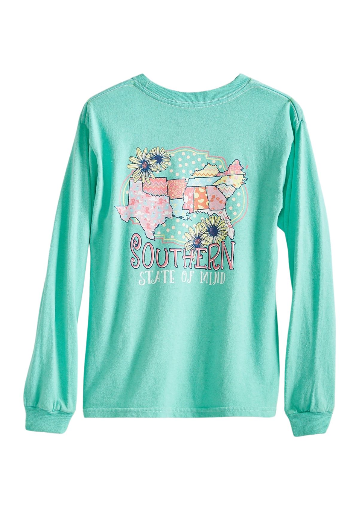 Girls 4-6x Long Sleeve Southern States Graphic T-Shirt