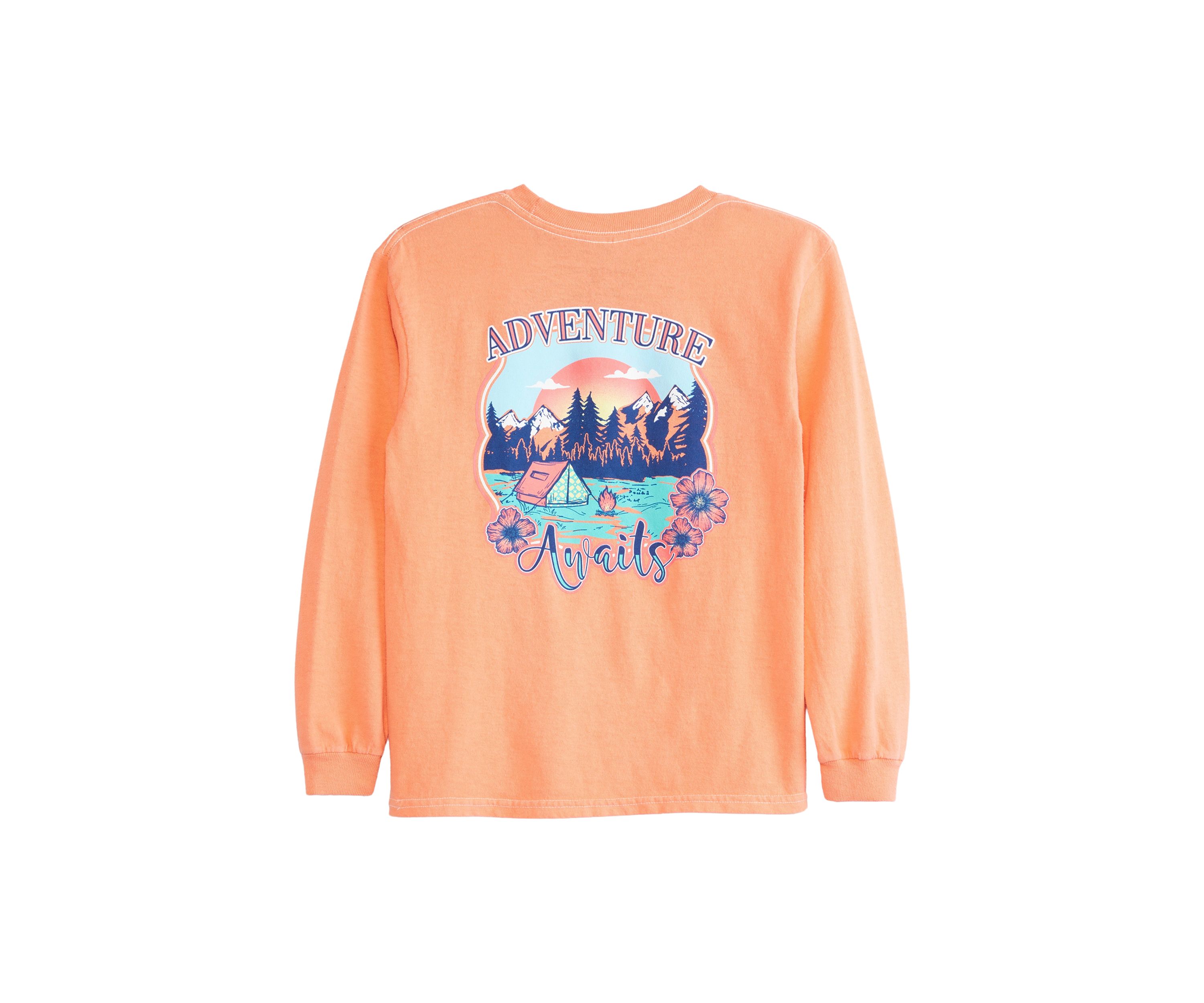 Girls 4-6x Long Sleeve Adventure Awaits Graphic T-Shirt
