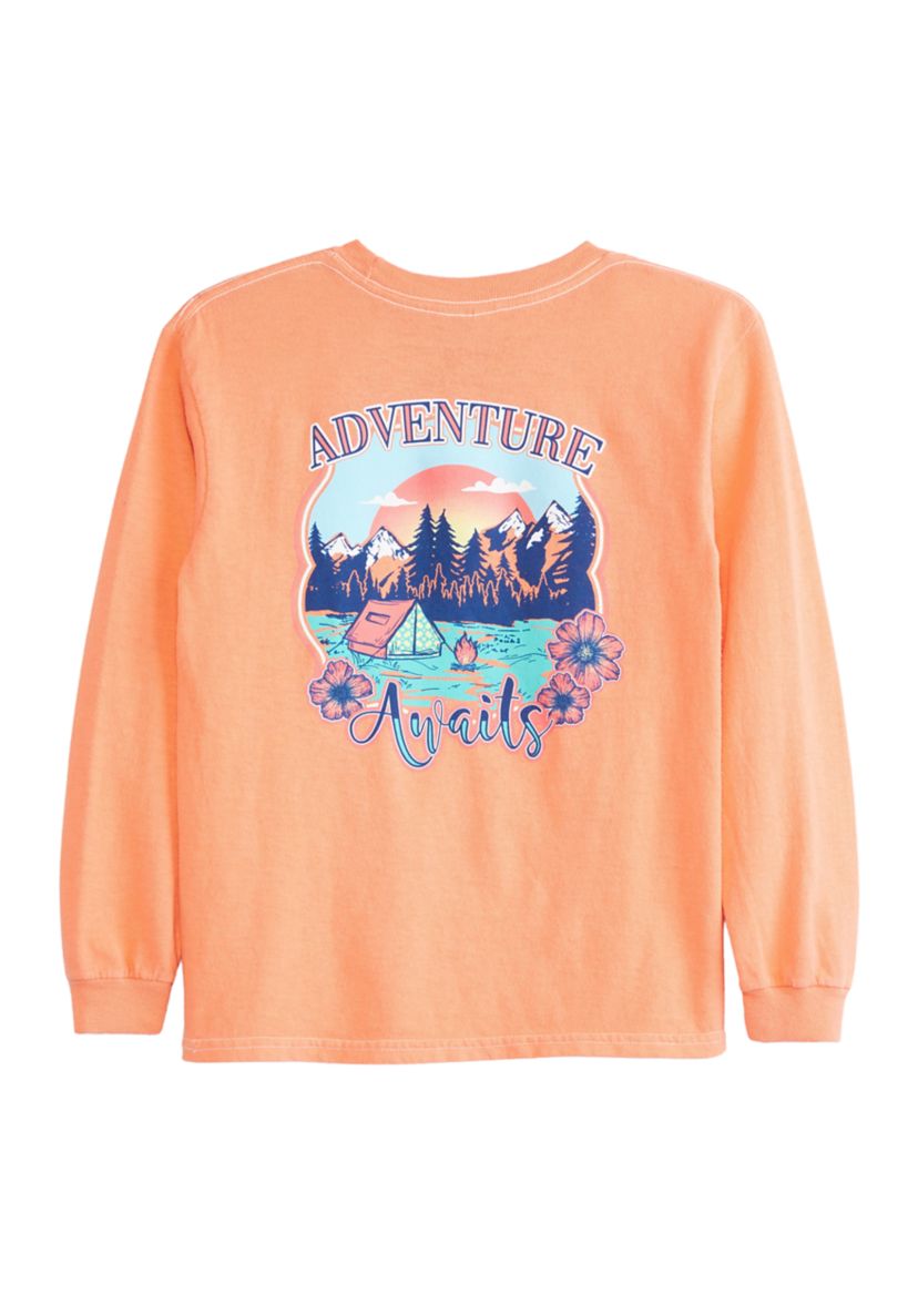 Girls 4-6x Long Sleeve Adventure Awaits Graphic T-Shirt