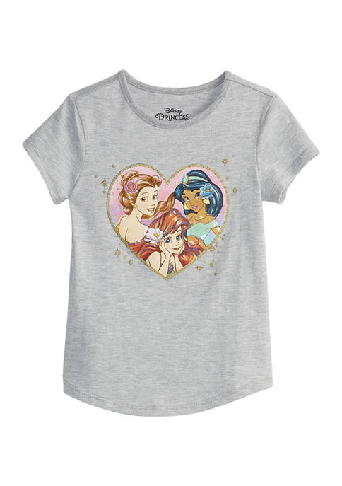 Disney® Princess Girls 7-16 Short Sleeve Heart Graphic