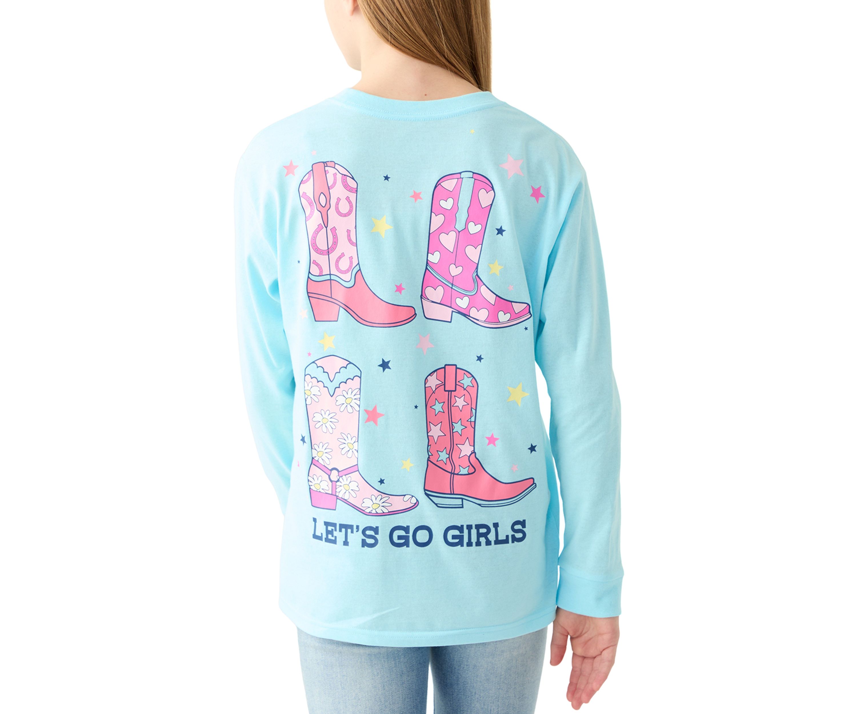 Girls 7-16 Lets Go Girls Long Sleeve Graphic T-Shirt