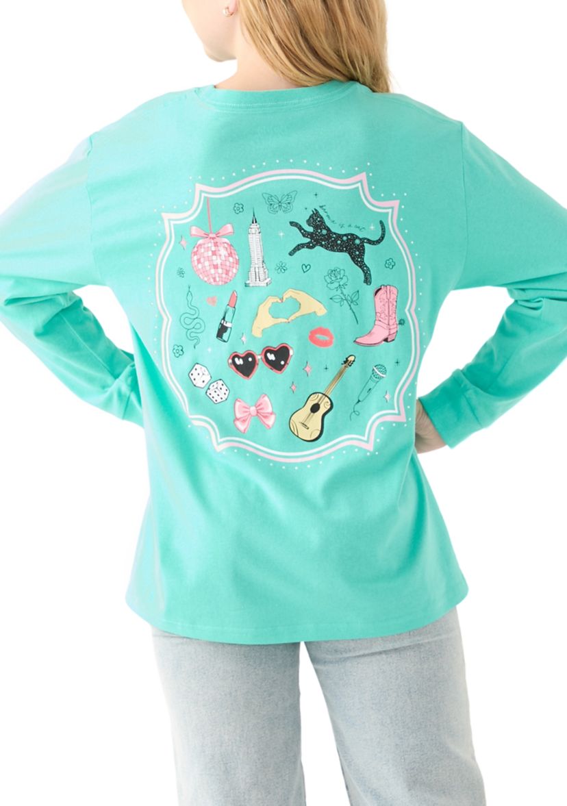 Girls 7-16 Long Sleeve Mirror Icons T-Shirt
