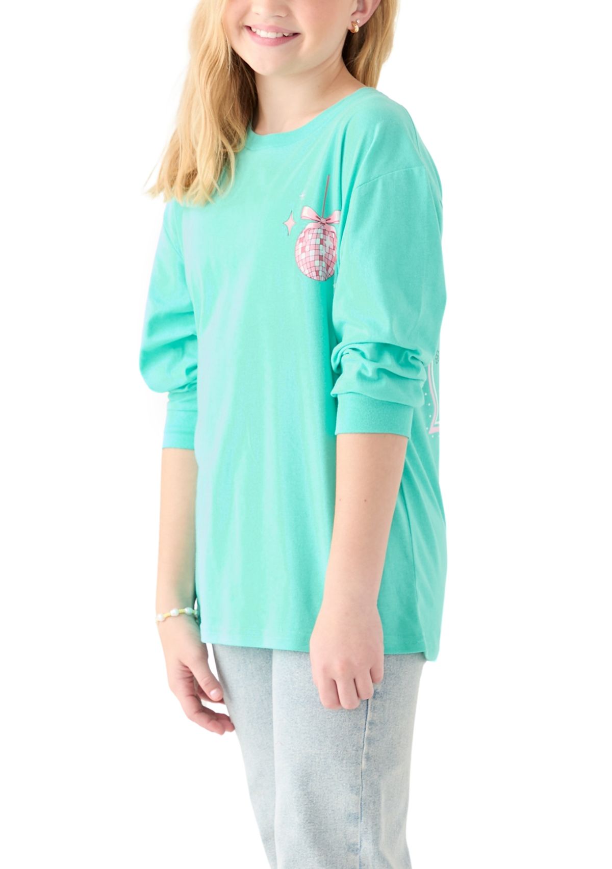 Girls 7-16 Long Sleeve Mirror Icons T-Shirt