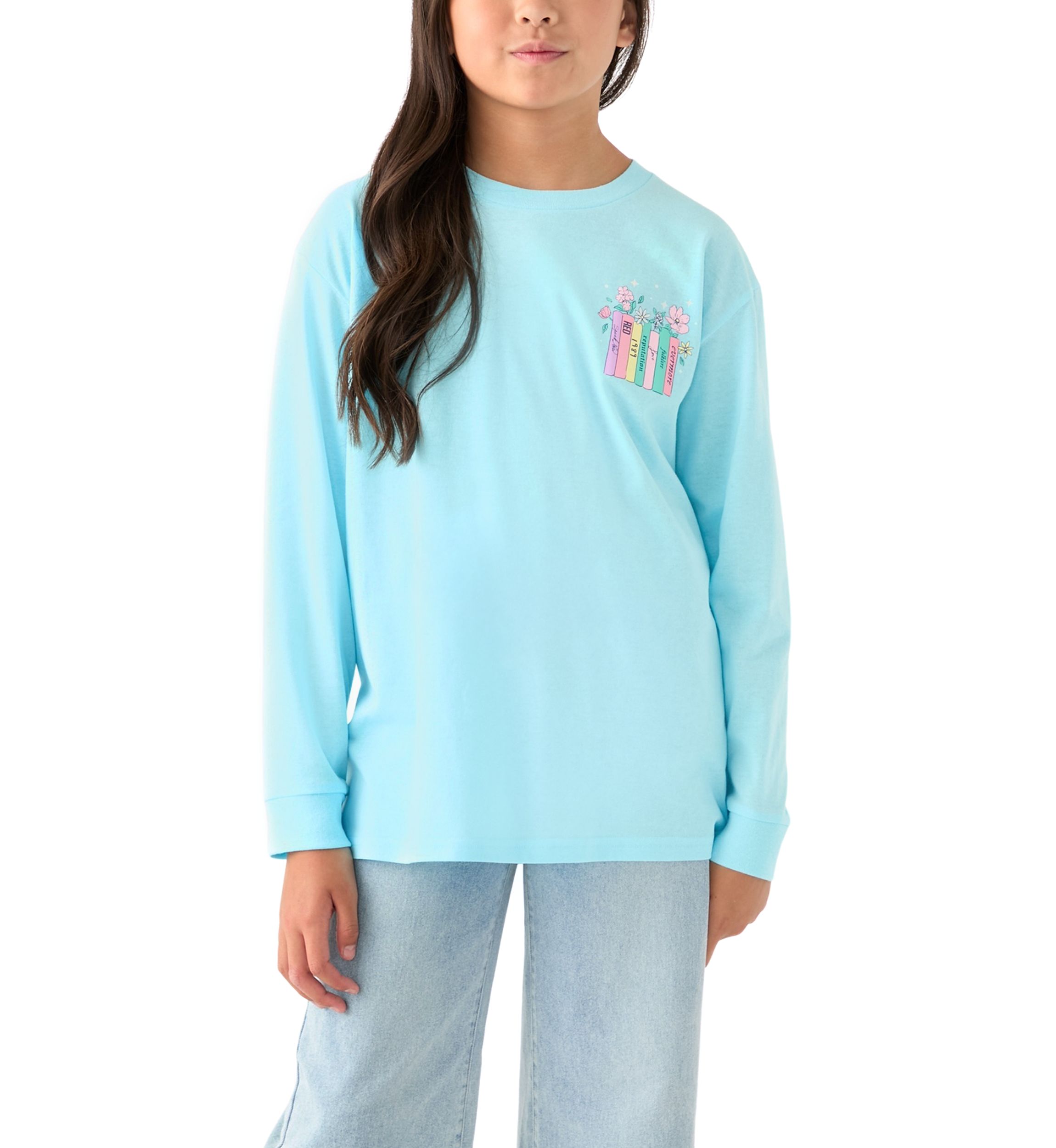 Girls 7-16 In My Reading Era Long Sleeve T-Shirt 