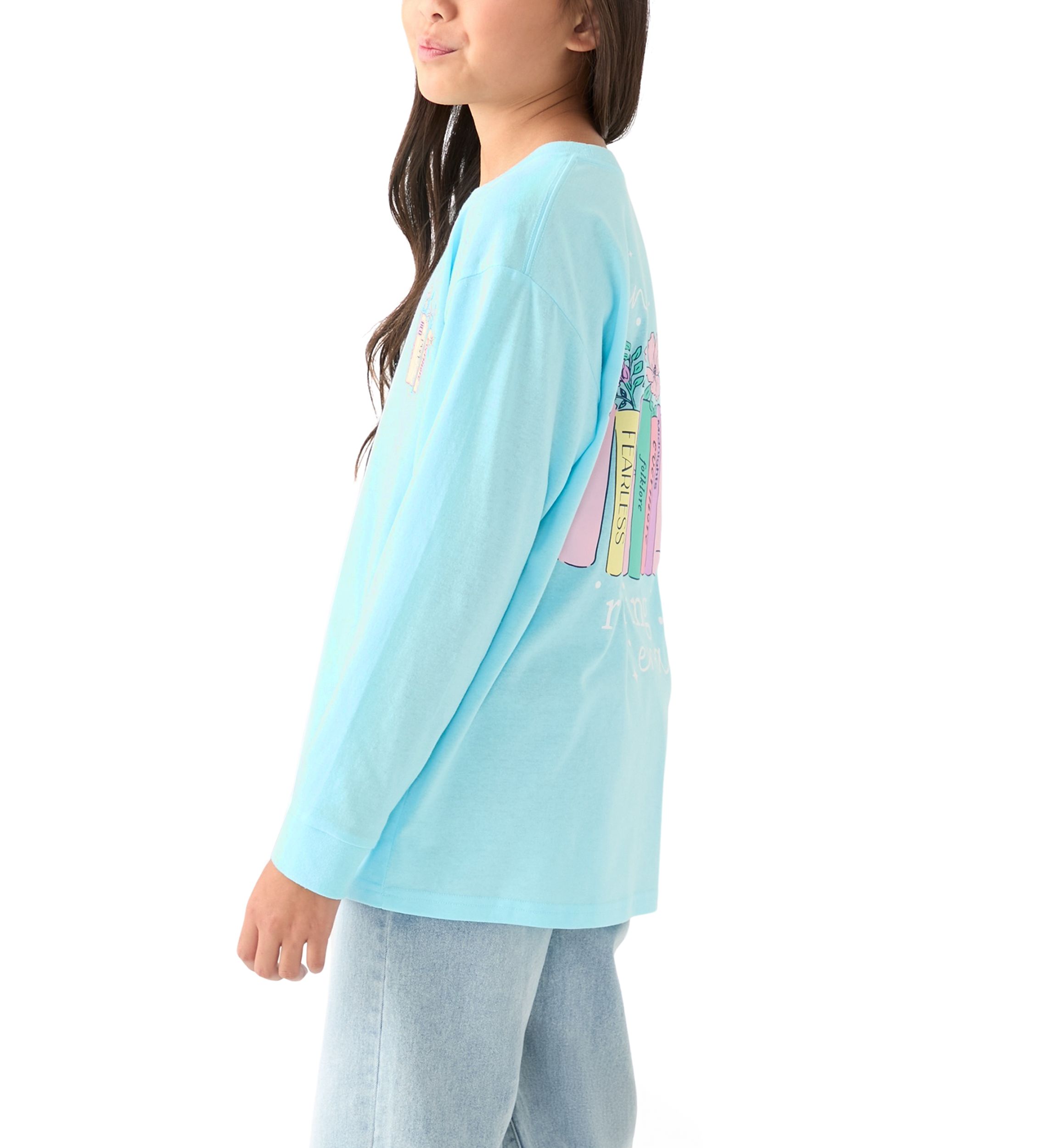 Girls 7-16 In My Reading Era Long Sleeve T-Shirt 