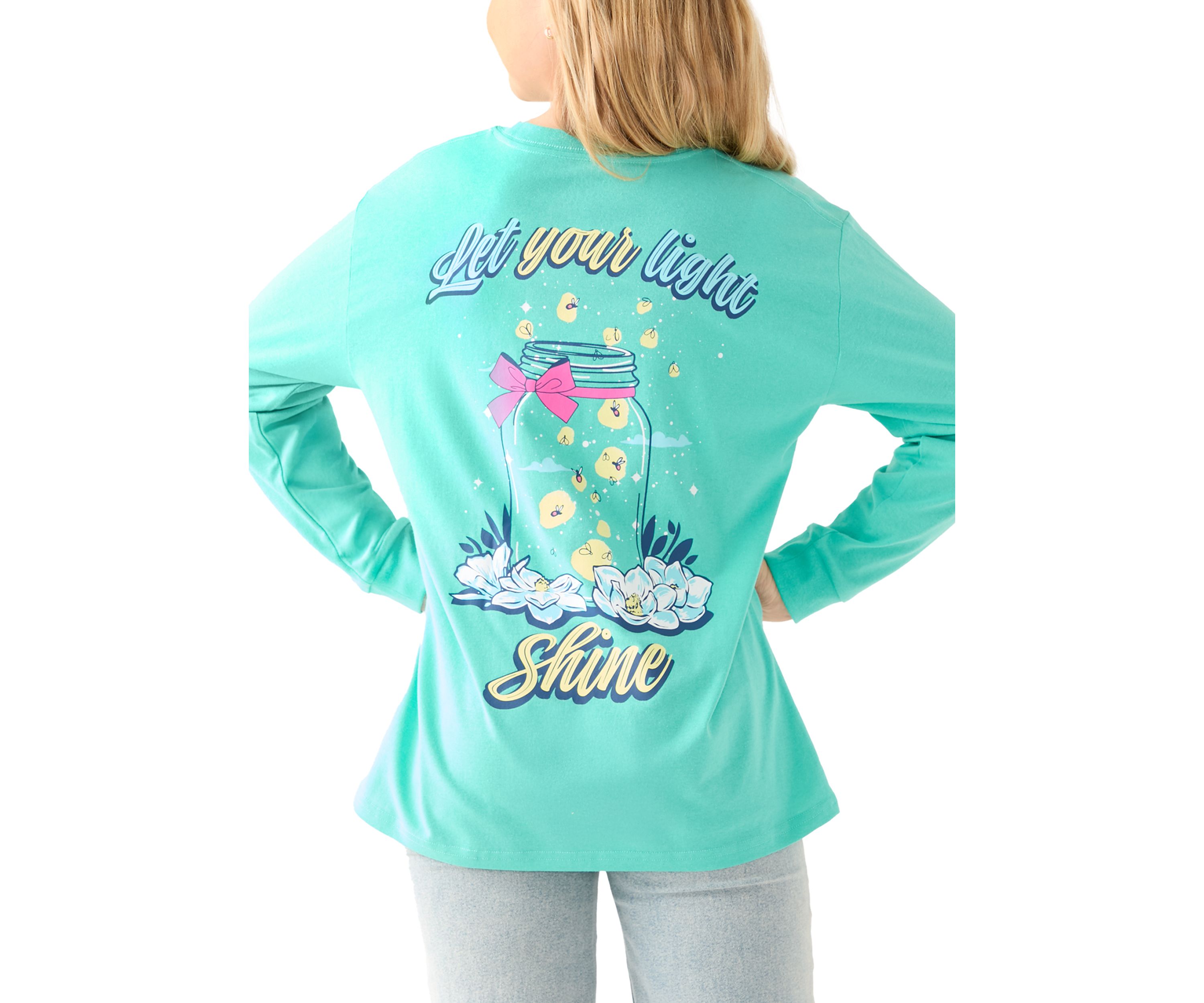 Girls 7-16 Let Your Light Shine Long Sleeve Graphic T-Shirt