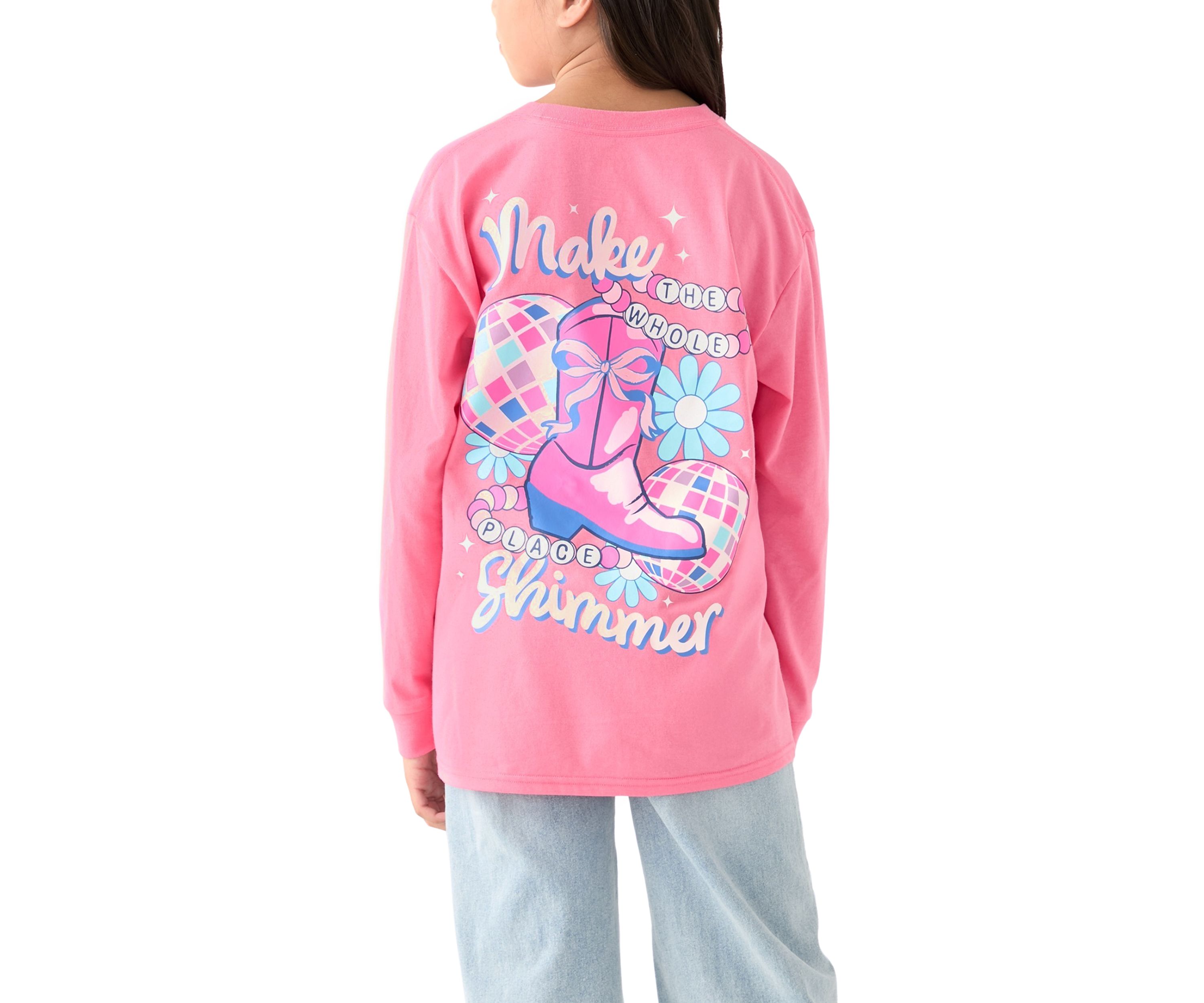 Girls 7-16 Make the Whole Place Shimmer Long Sleeve T-Shirt