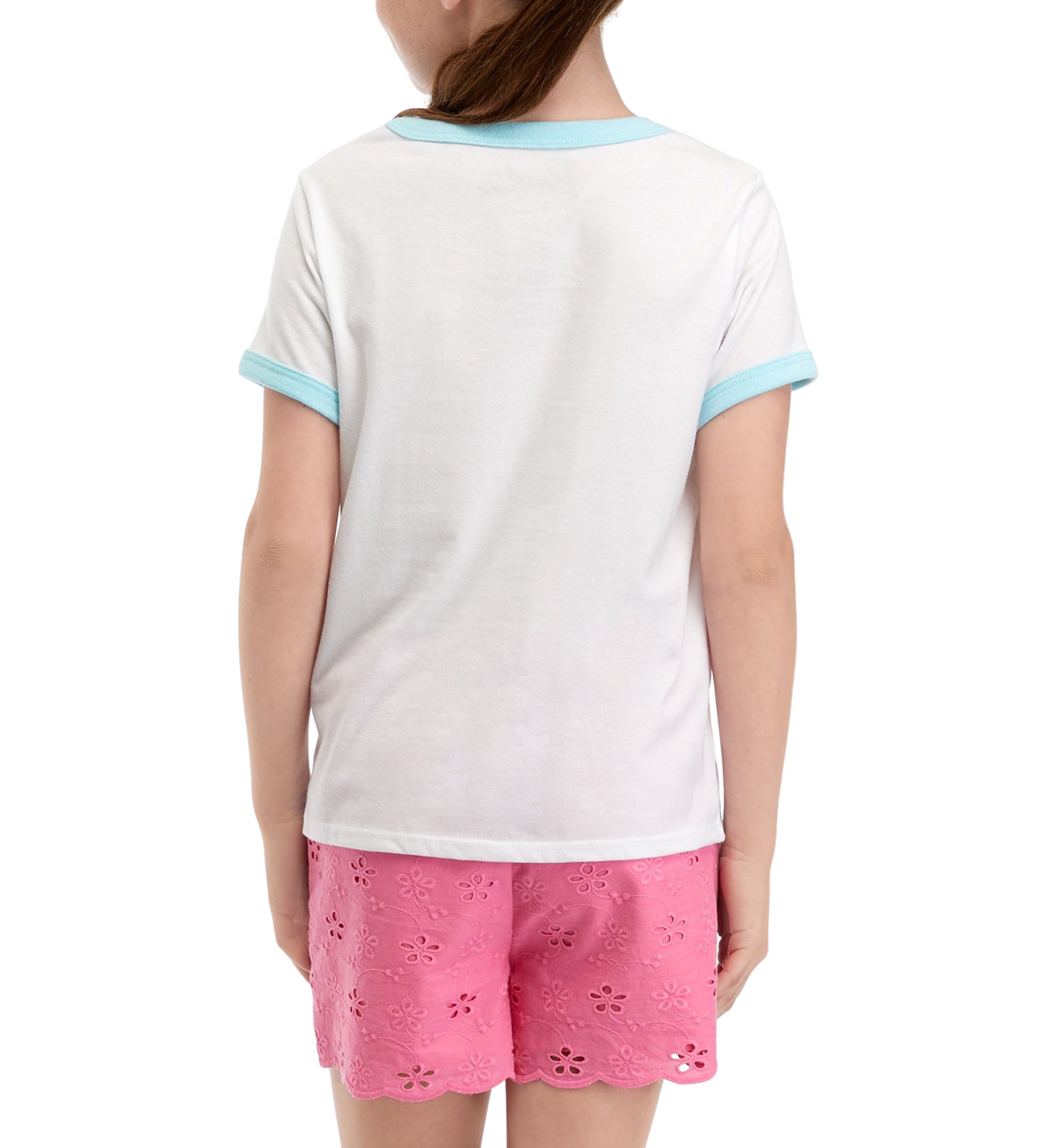 Girls 7-16 Doll Graphic Ringer T-Shirt 
