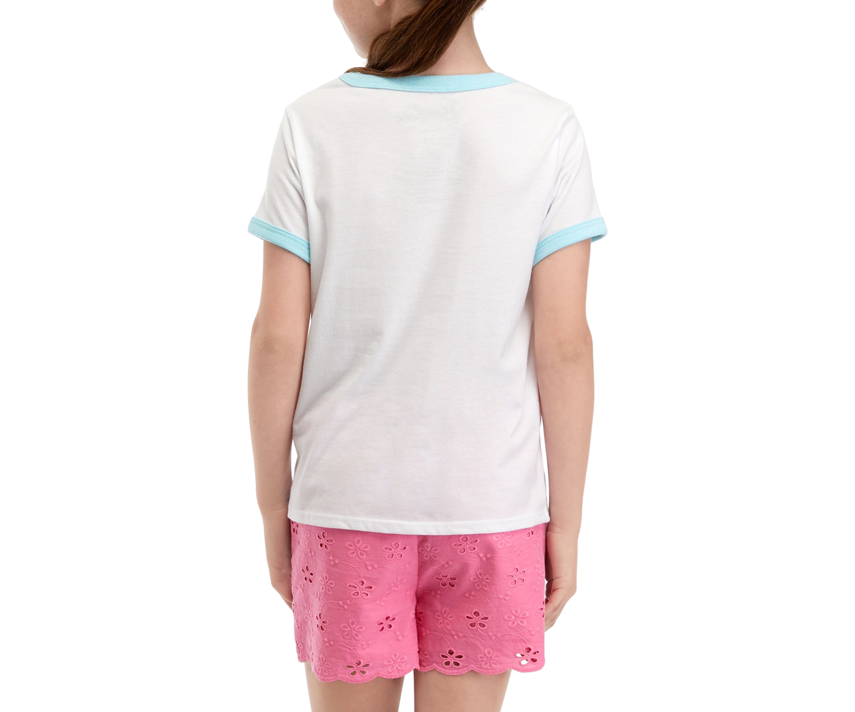 Girls 7-16 Doll Graphic Ringer T-Shirt 