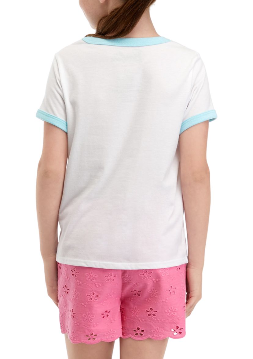 Girls 7-16 Doll Graphic Ringer T-Shirt 