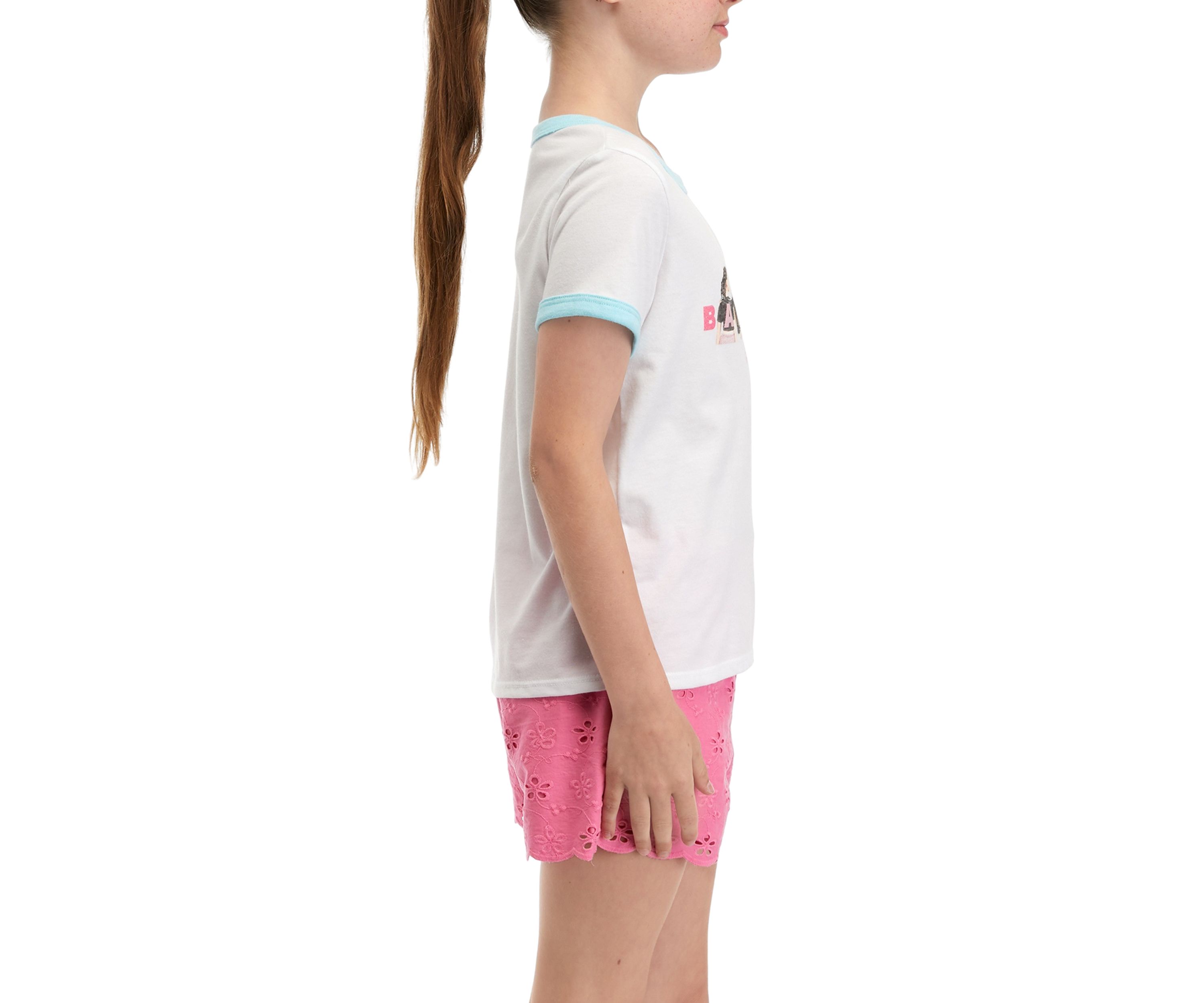 Girls 7-16 Doll Graphic Ringer T-Shirt 