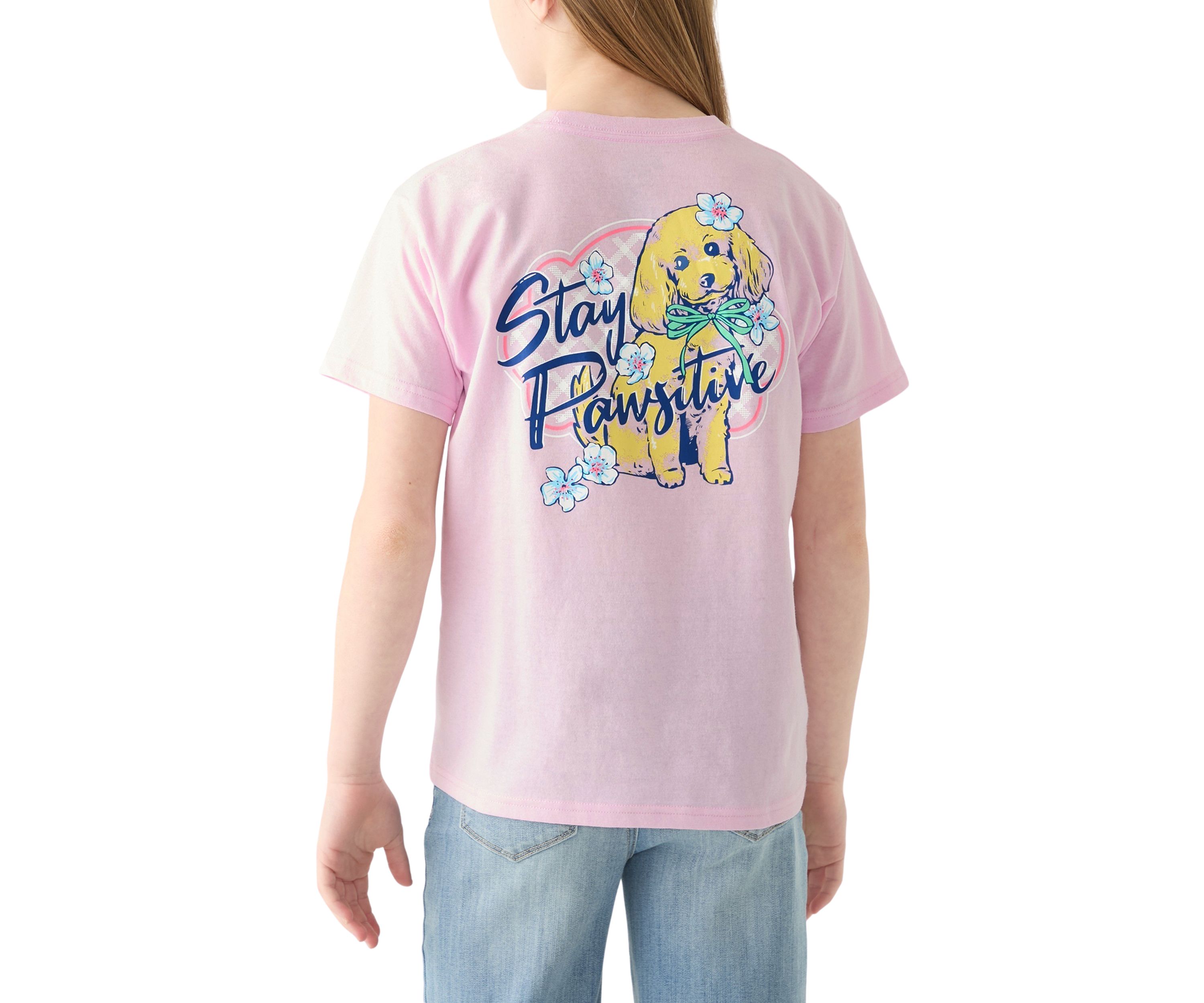 Girls 7-16 Stay Pawsitive Graphic T-Shirt