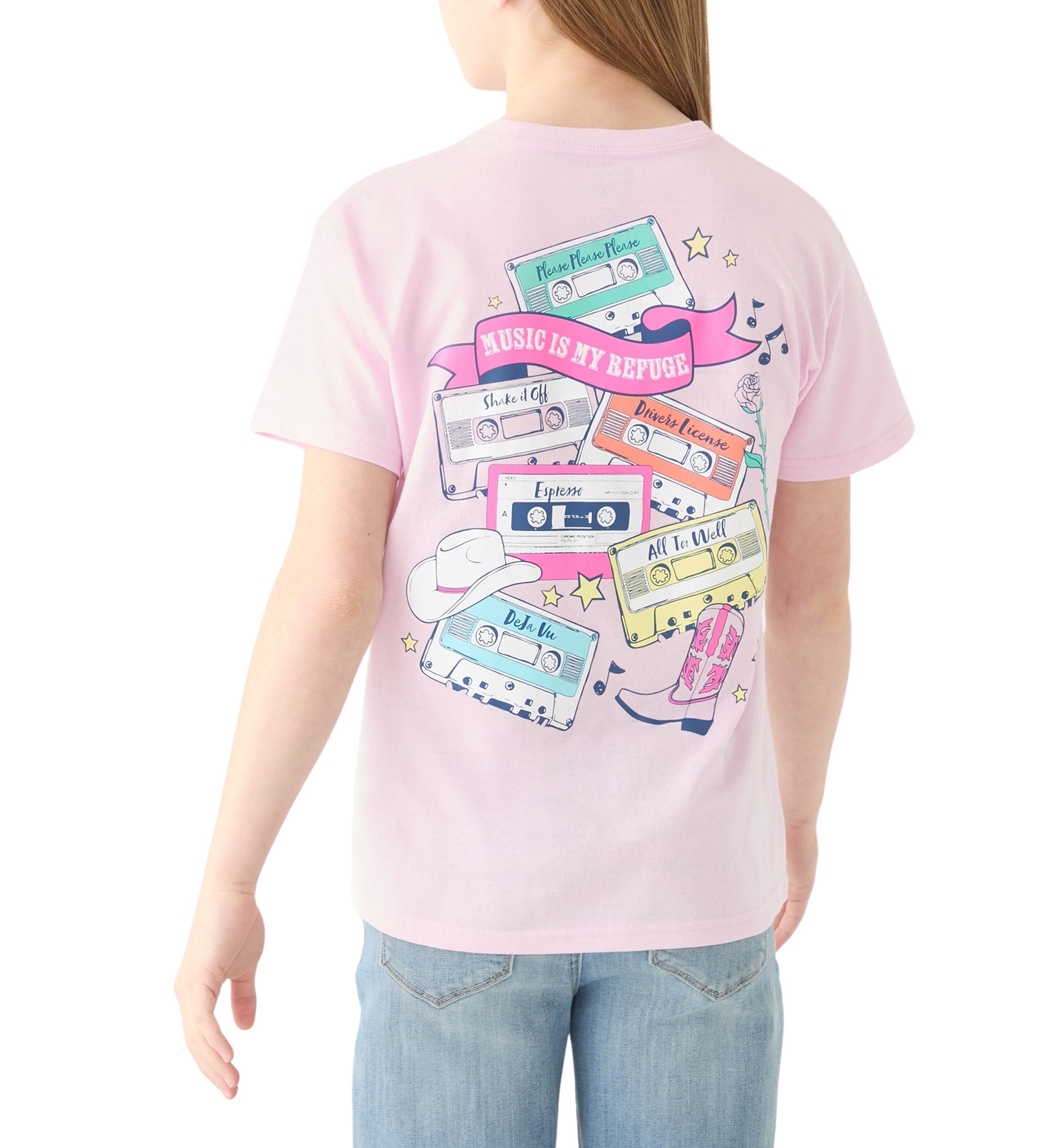 Girls 7-16 Cassette Tapes Graphic T-Shirt