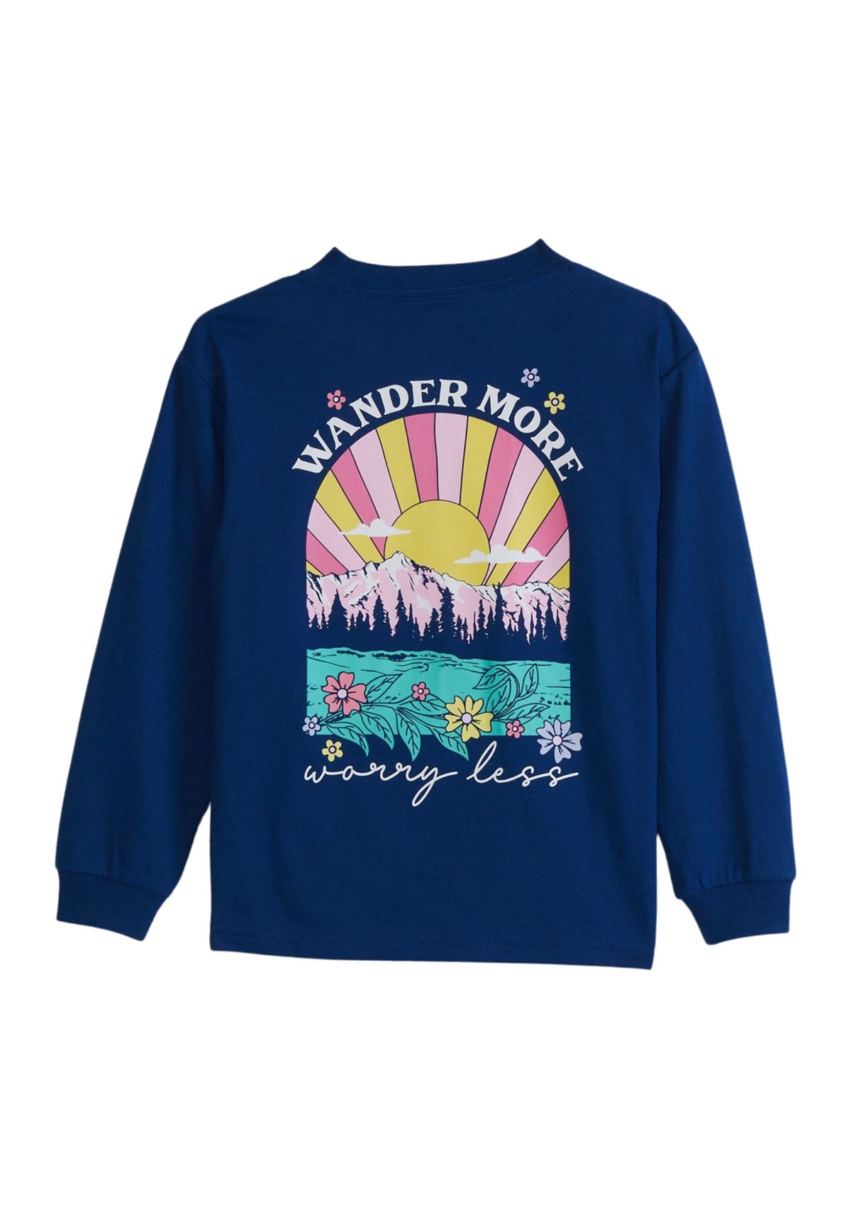 Girls 4-6x Long Sleeve Wander More Graphic T-Shirt 