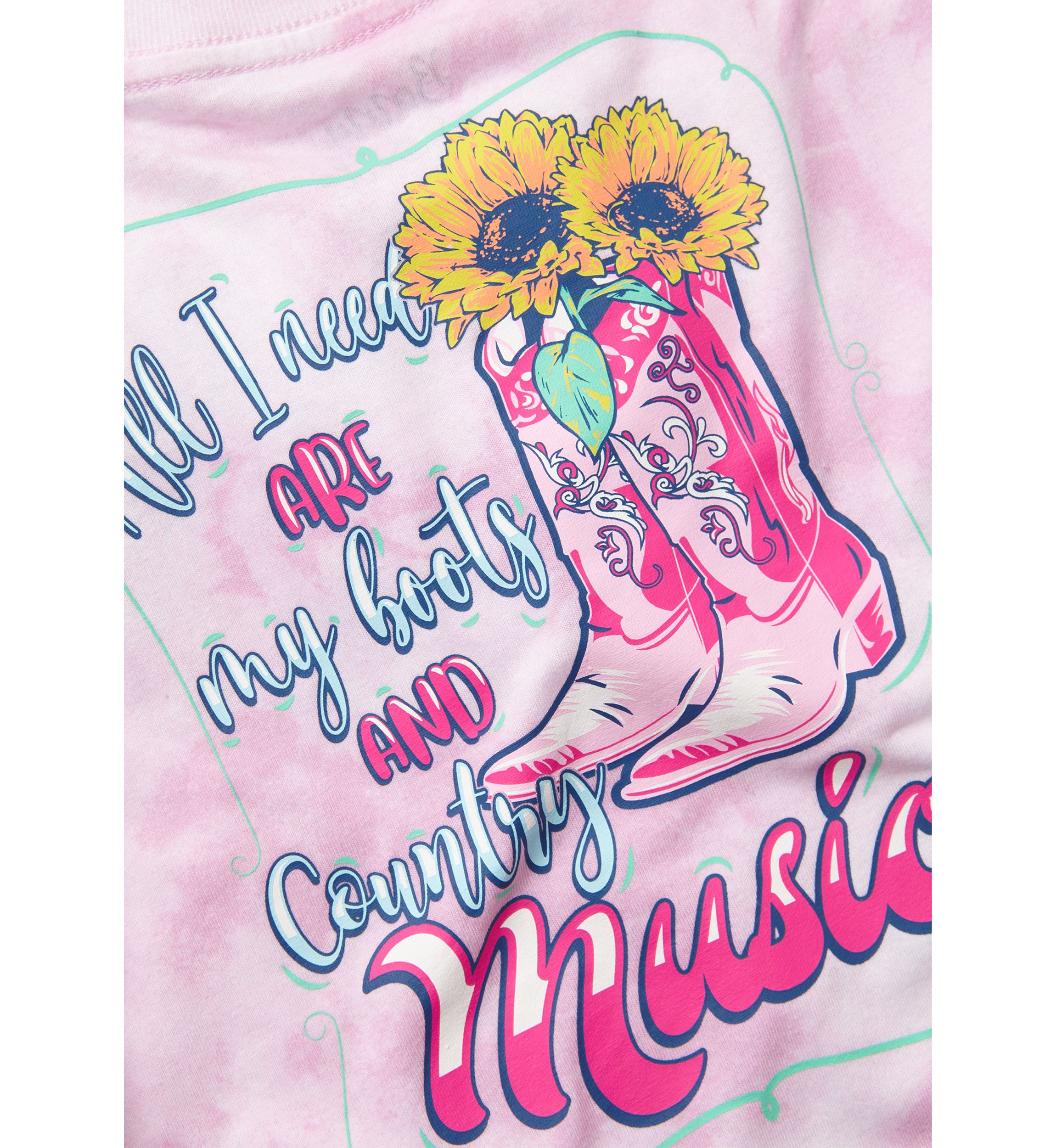 Girls 4-6x Country Music Boots Graphic T-Shirt