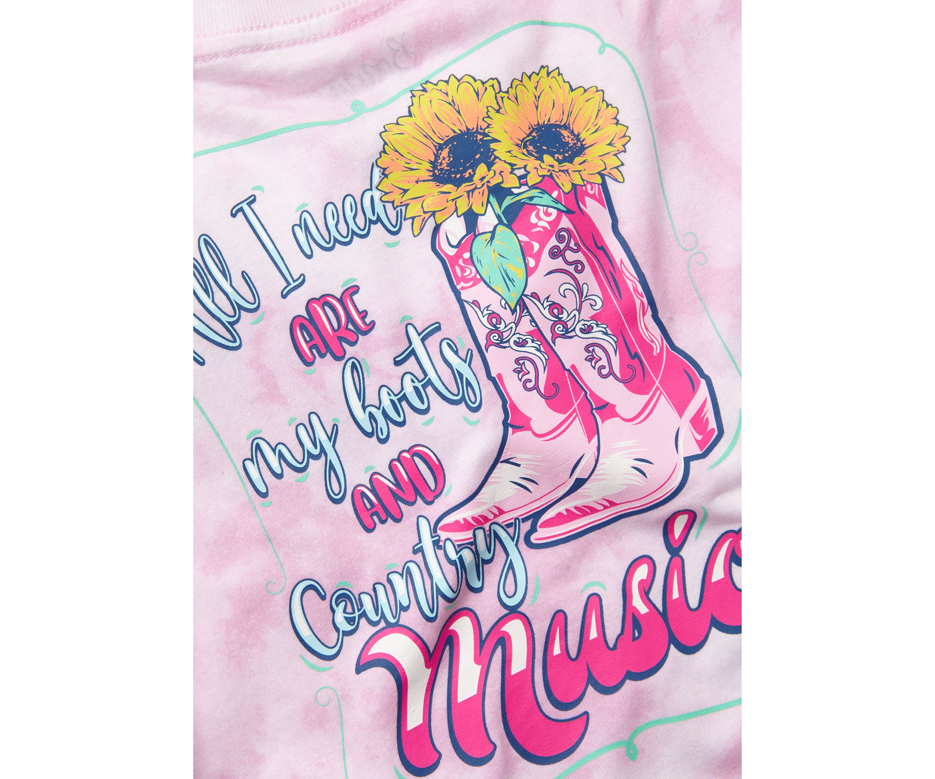 Girls 4-6x Country Music Boots Graphic T-Shirt