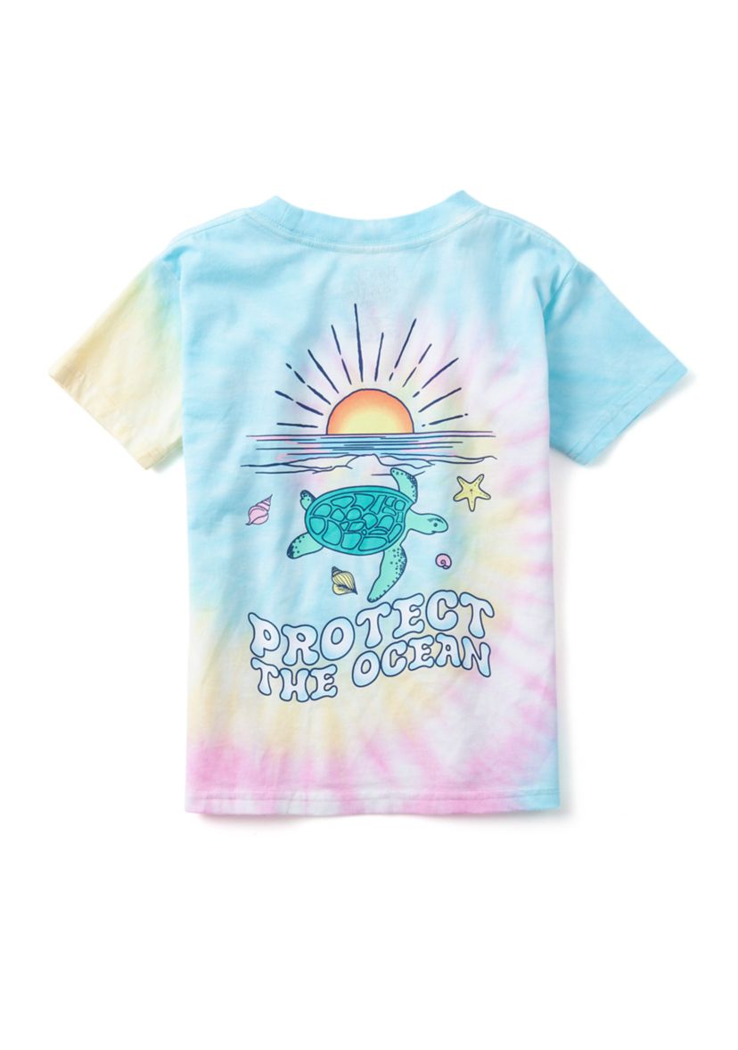 Girls 4-6x Protect the Ocean Tie Dye Graphic T-Shirt