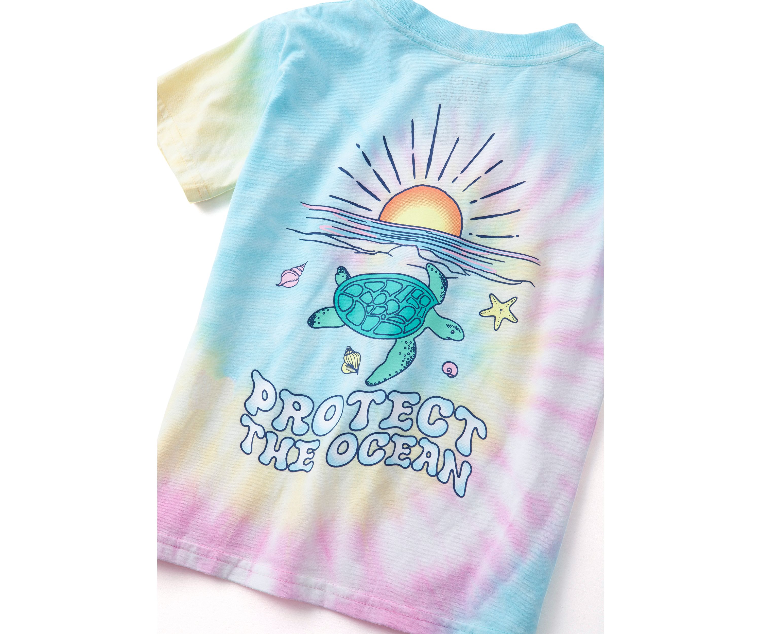 Girls 4-6x Protect the Ocean Tie Dye Graphic T-Shirt