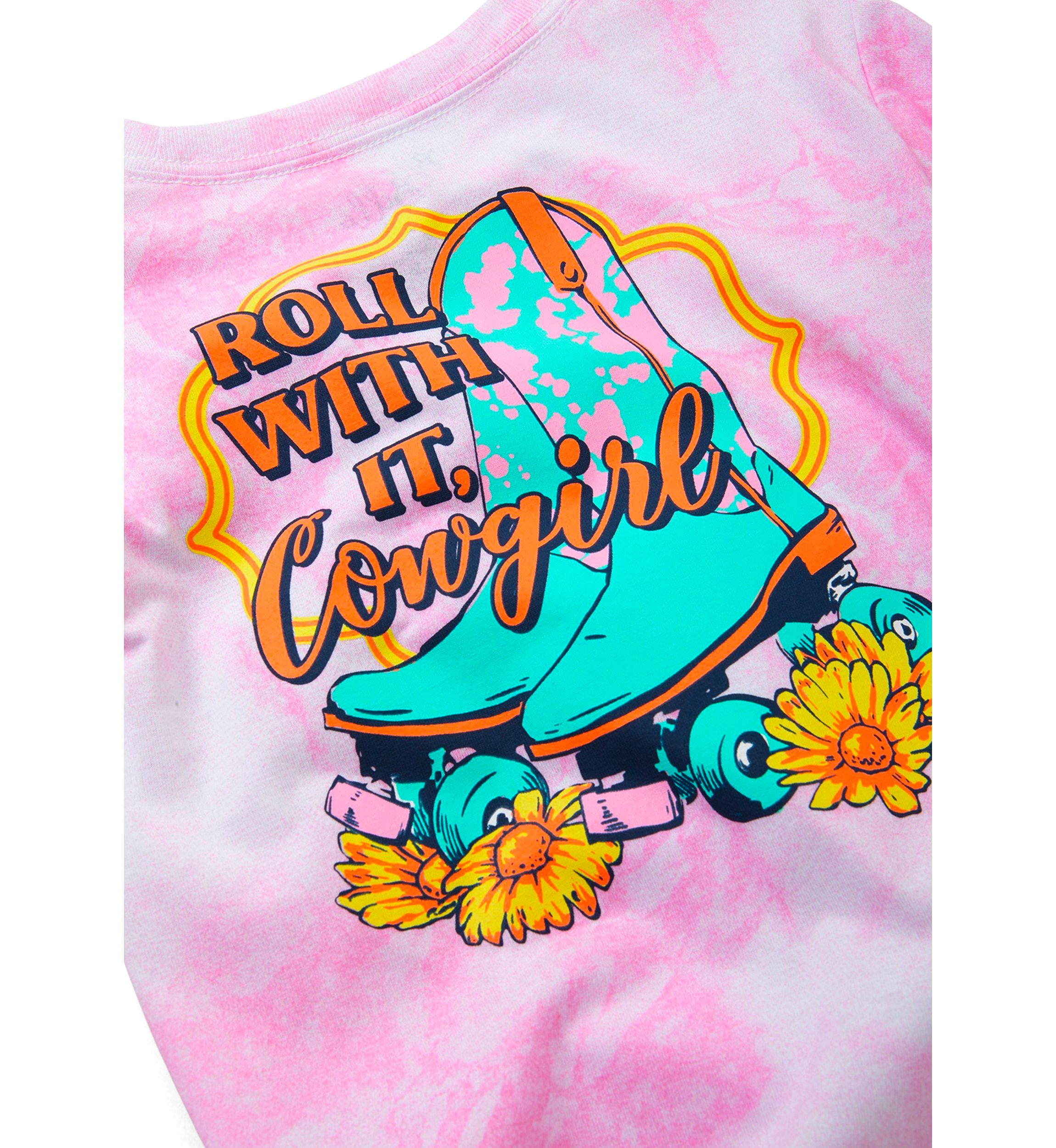 Girls 4-6x Roll With It Cowgirl Graphic T-Shirt