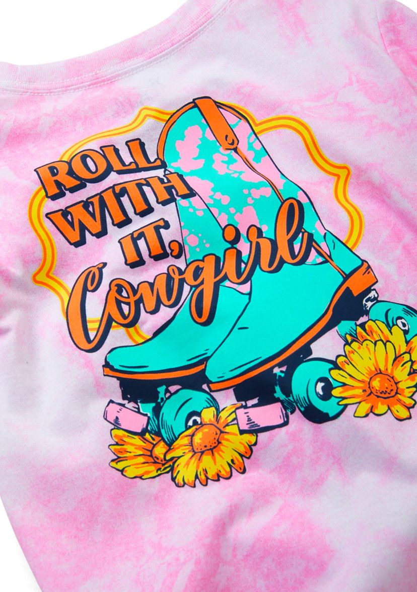 Girls 4-6x Roll With It Cowgirl Graphic T-Shirt