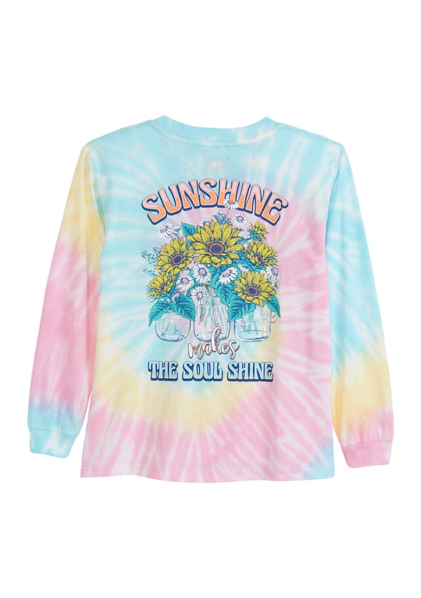 Girls 4-6x Tie Dye Sunshine Flowers Graphic T-Shirt