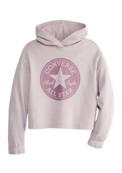 Converse Girls 7-16 Washed Cropped Graphic Hoodie