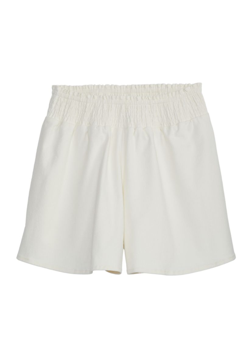 Girls 7-16 Solid Smocked Shorts 