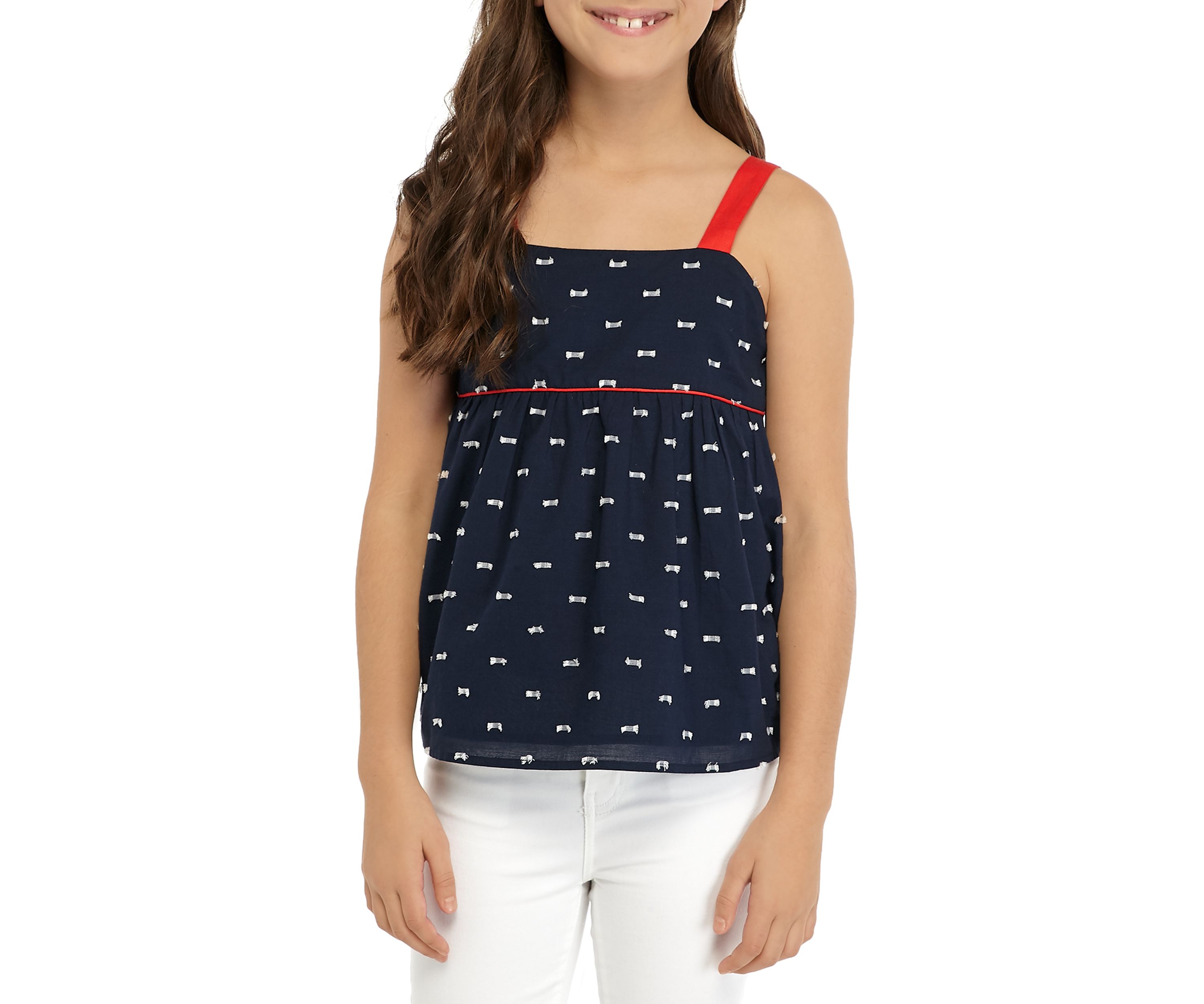 Girls 7-16 Pipe Detail Tank
