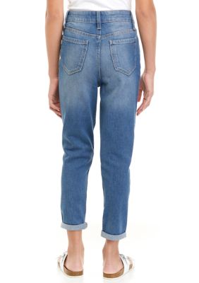 Girls 7-16 High Rise Distressed Mom Jeans 